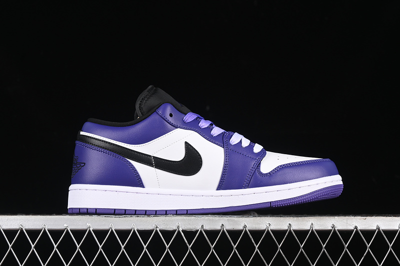 Nike Air Jordan 1 Low Black White Purple Sneakers