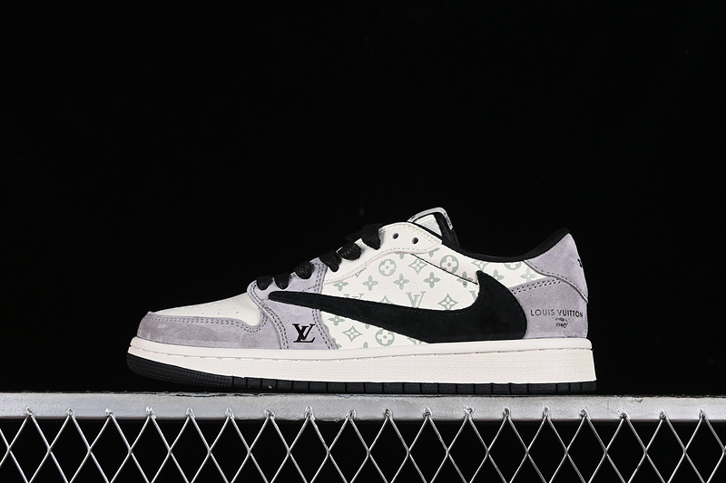Nike Air Jordan 1 Low OG SP Travis Scott Fragment Design LV Black White Grey Sneakers