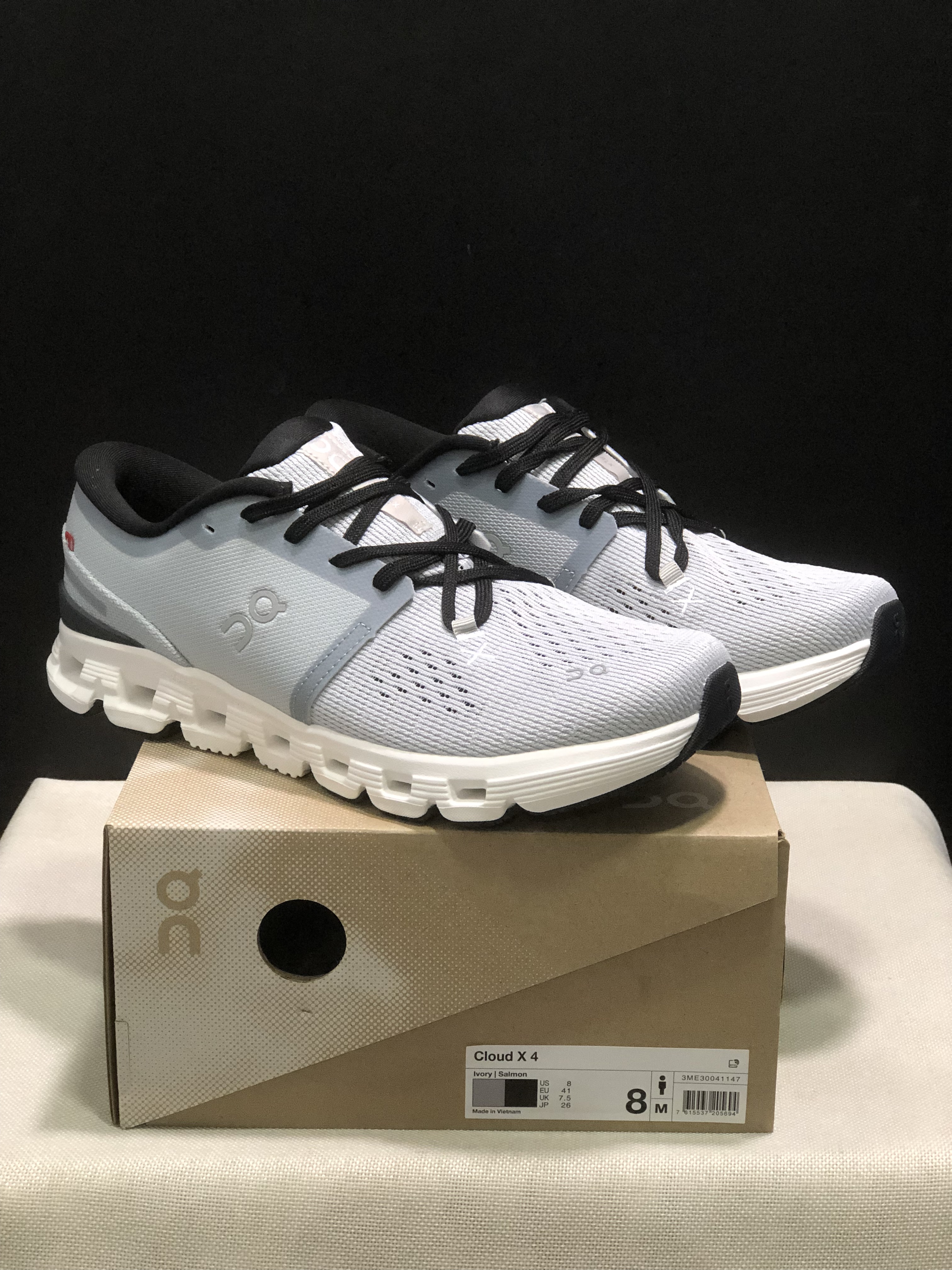 On Running Cloud X4 Comfortable Running Shoes Light Grey/Ivory