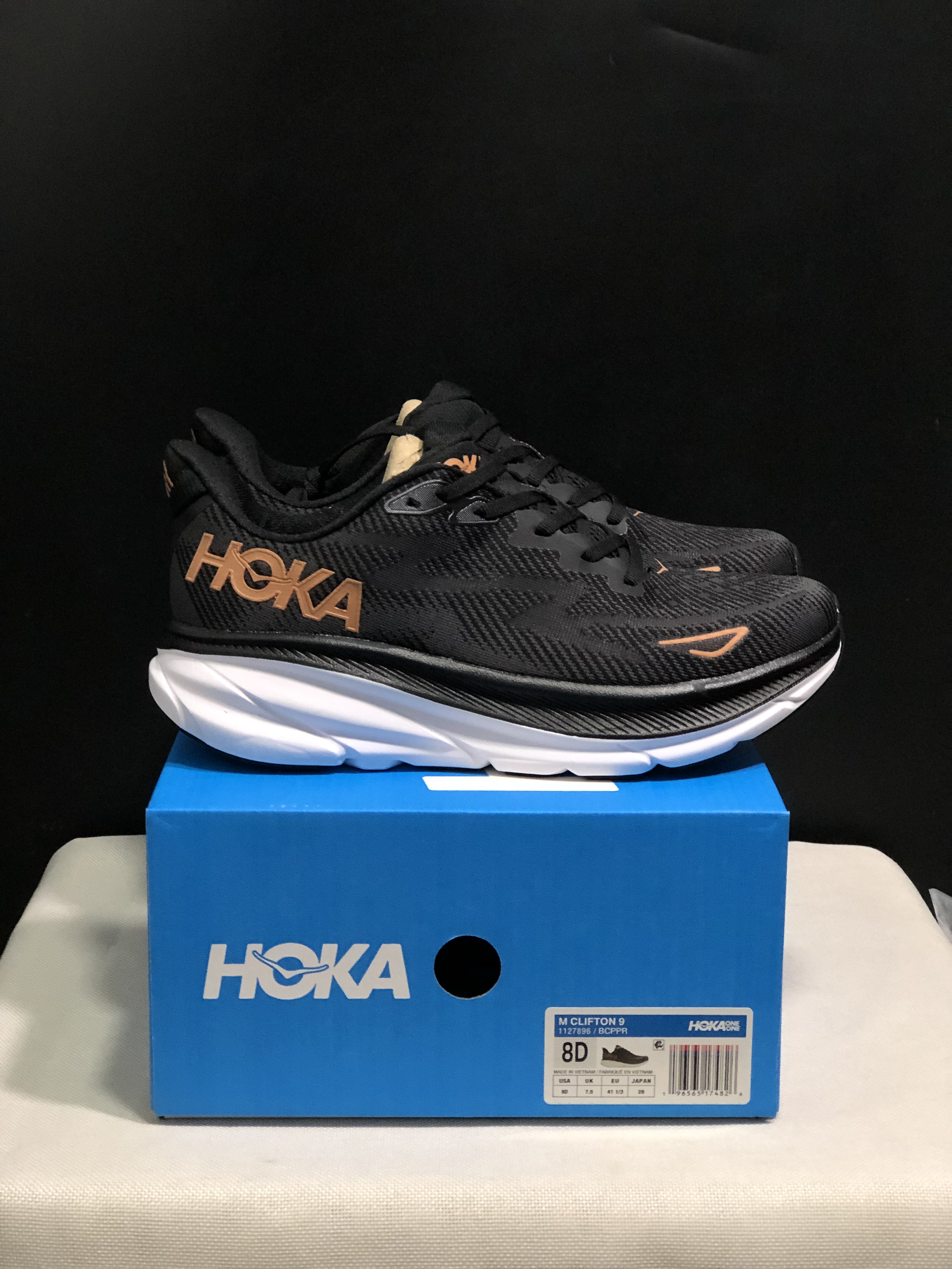Hoka One One Clifton 9 Running Shoes Athletic Shoes Sneakers Black