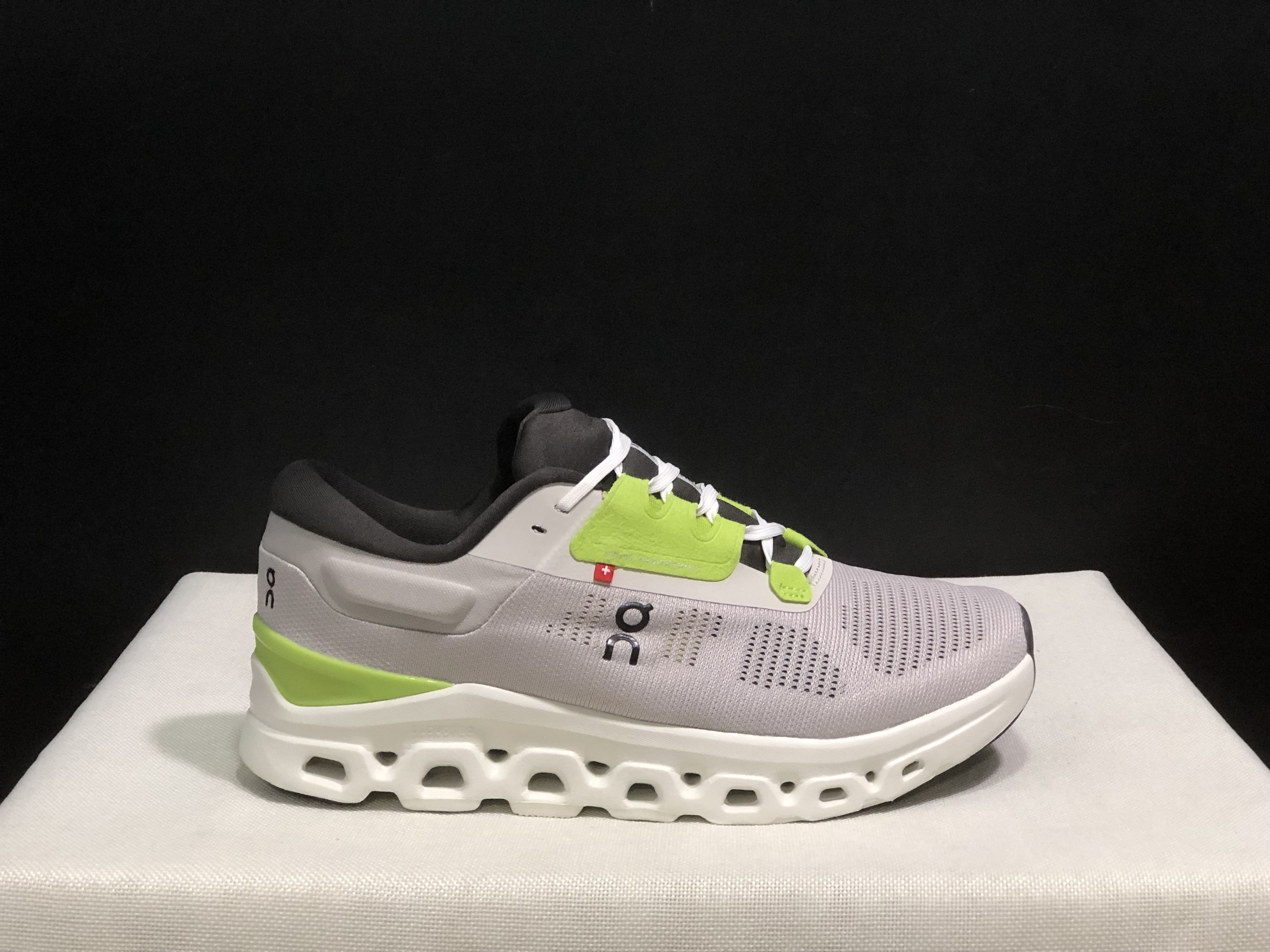On Running Cloudstratus 3 Anti-Slip Running Shoes Light Grey/Green/White