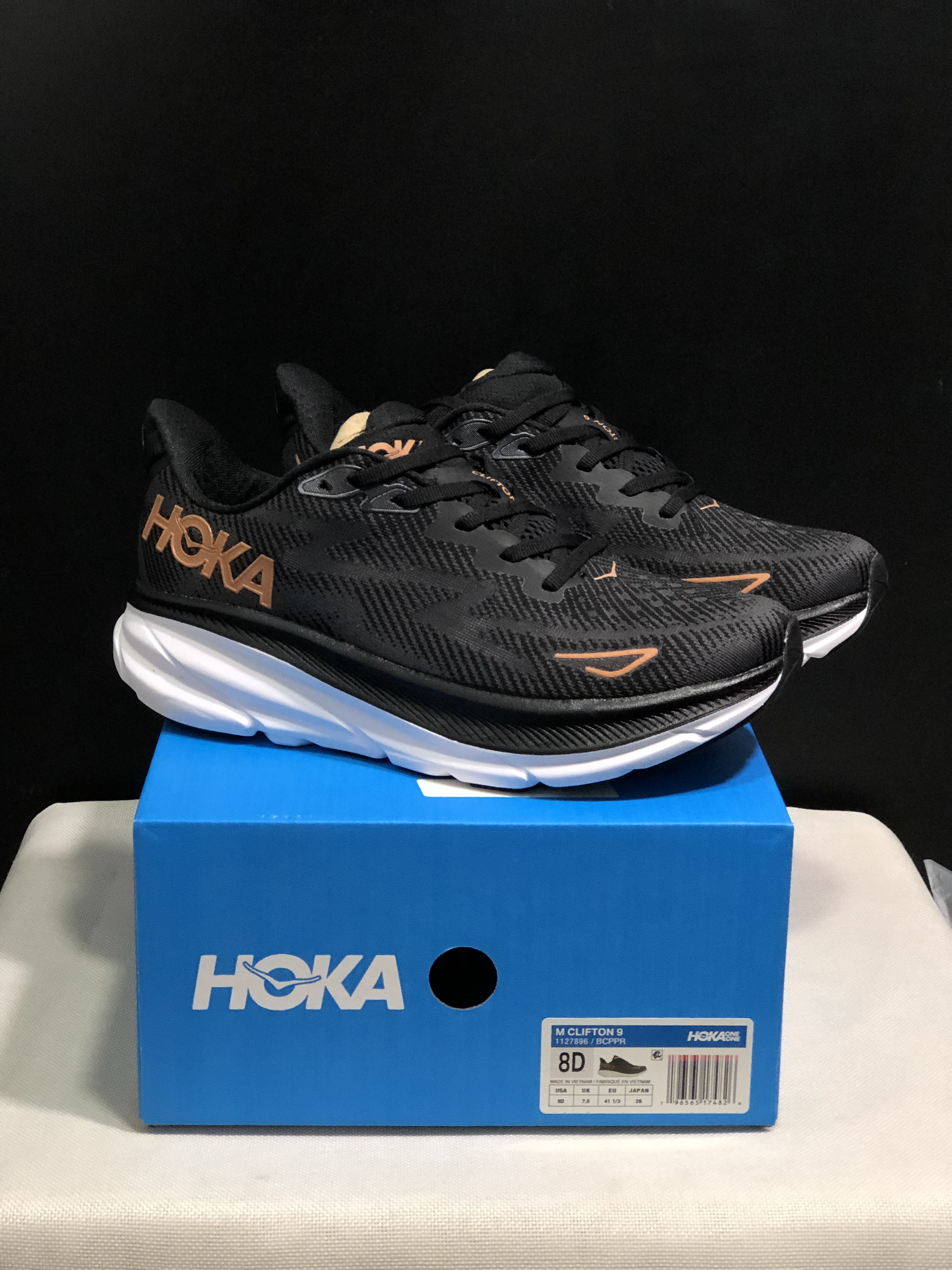 Hoka One One Clifton 9 Running Shoes Athletic Shoes Sneakers Black