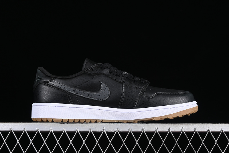Nike Air Jordan 1 Low Brown Sole Black Sneakers