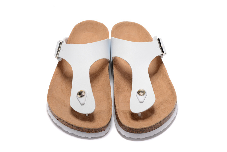 Birkenstock White Matte Leather Casual Flip Flops