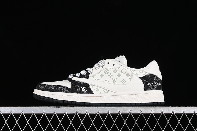 Nike Air Jordan 1 Low OG SP Travis Scott Fragment Design LV White Black Sneakers