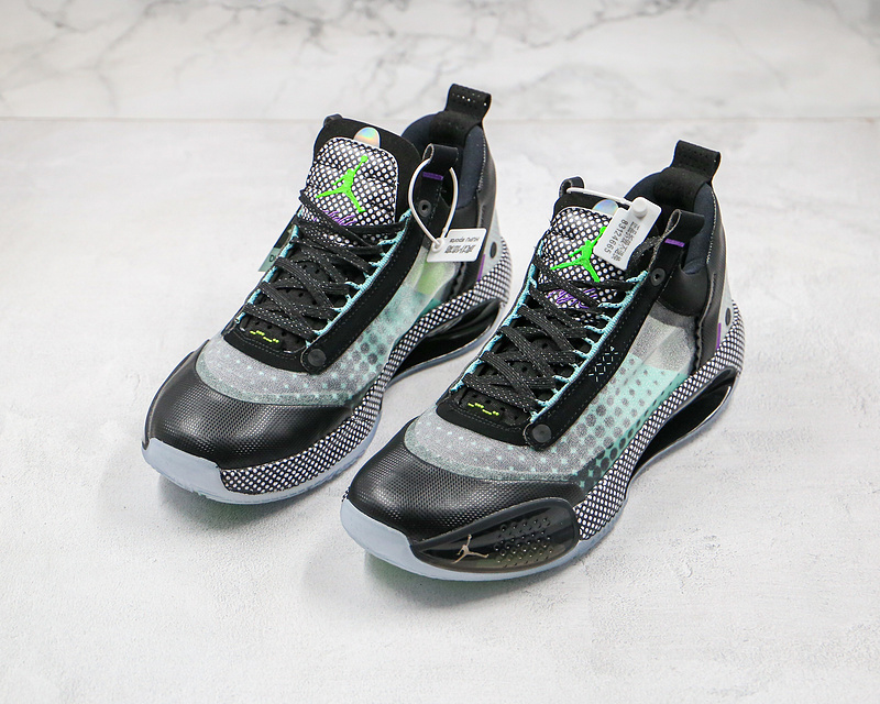 Nike Air Jordan XXXIV 34 Low Black Vapor Green Bleached Coral Sneakers