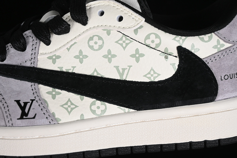 Nike Air Jordan 1 Low OG SP Travis Scott Fragment Design LV Black White Grey Sneakers