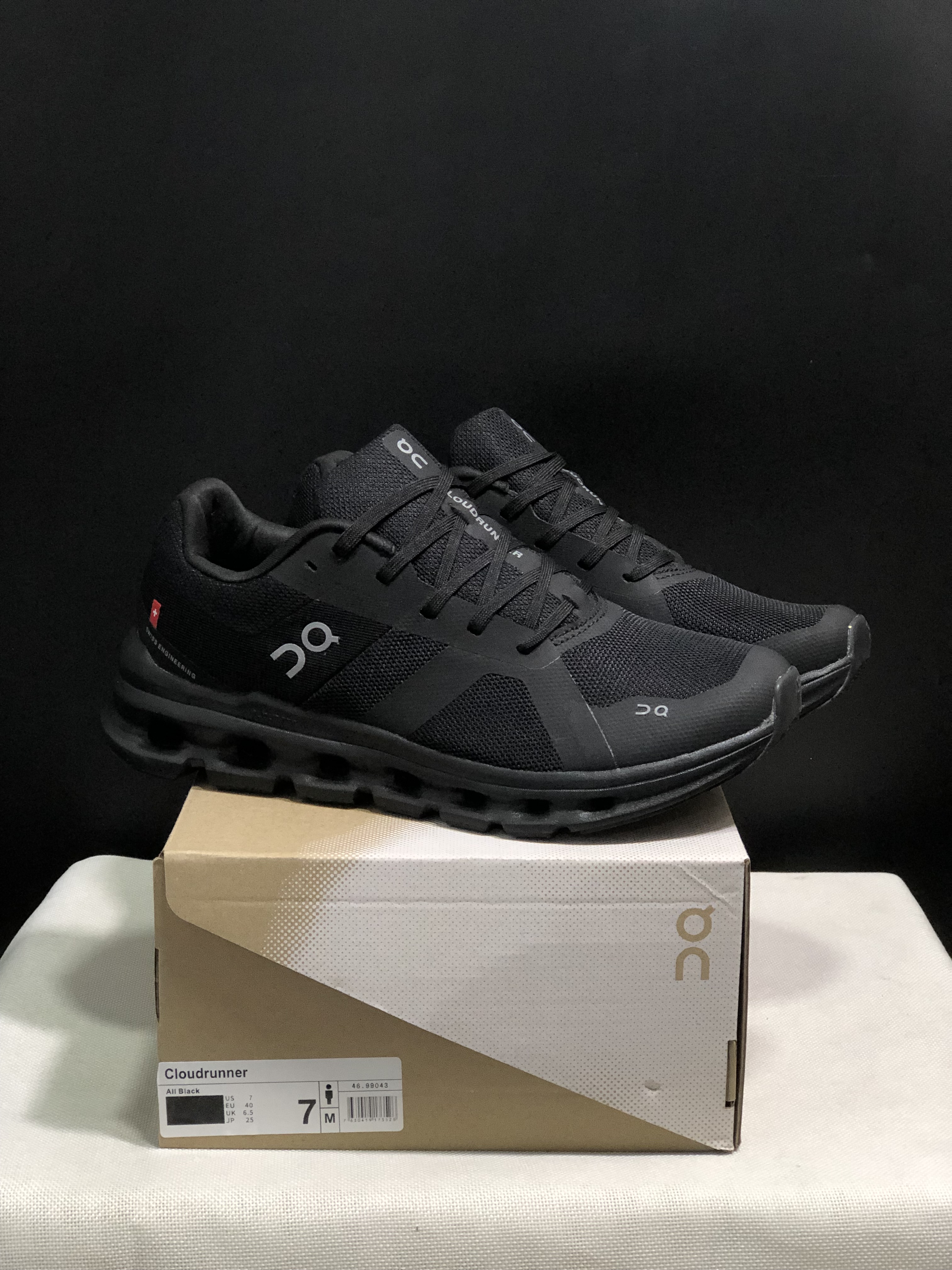 On Running Cloudrunner Anti-Slip Sports Running Shoes All Black