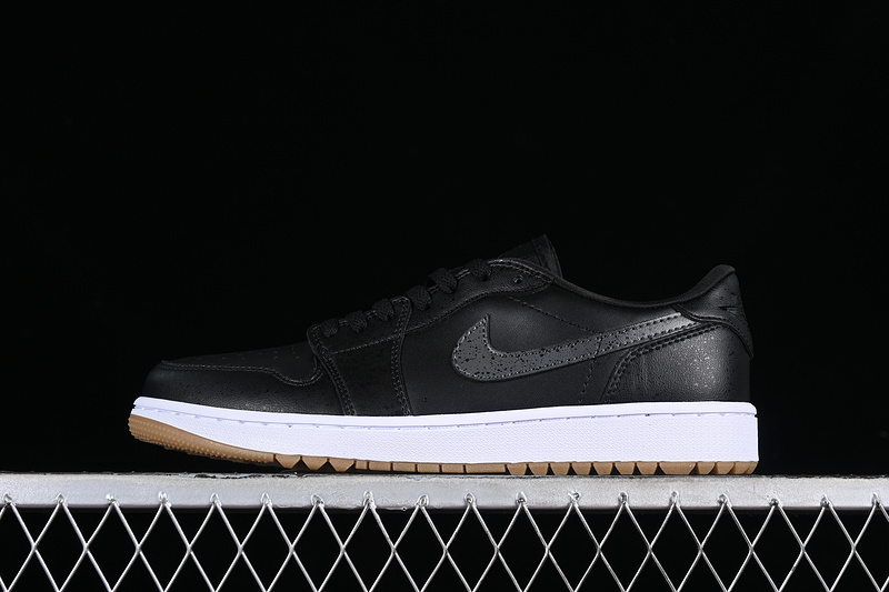 Nike Air Jordan 1 Low Brown Sole Black Sneakers