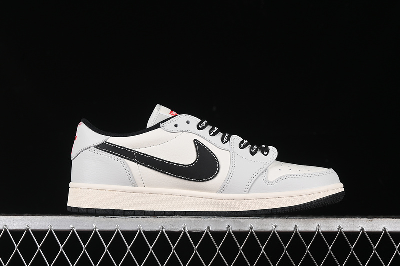 Nike Air Jordan 1 Low Supreme Travis Scott Fragment Design OG SP Black White Grey Sneakers