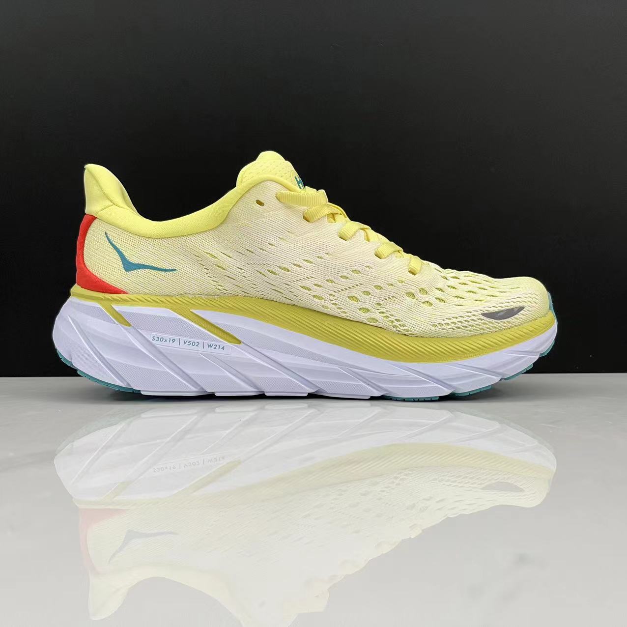 Hoka One One Clifton 8 Fashion Shoes Shock-absorbing Sneakers Light Yellow