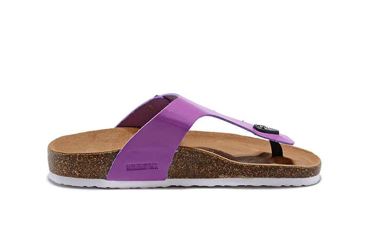 Birkenstock Purple Casual Matte Leather Flip Flops