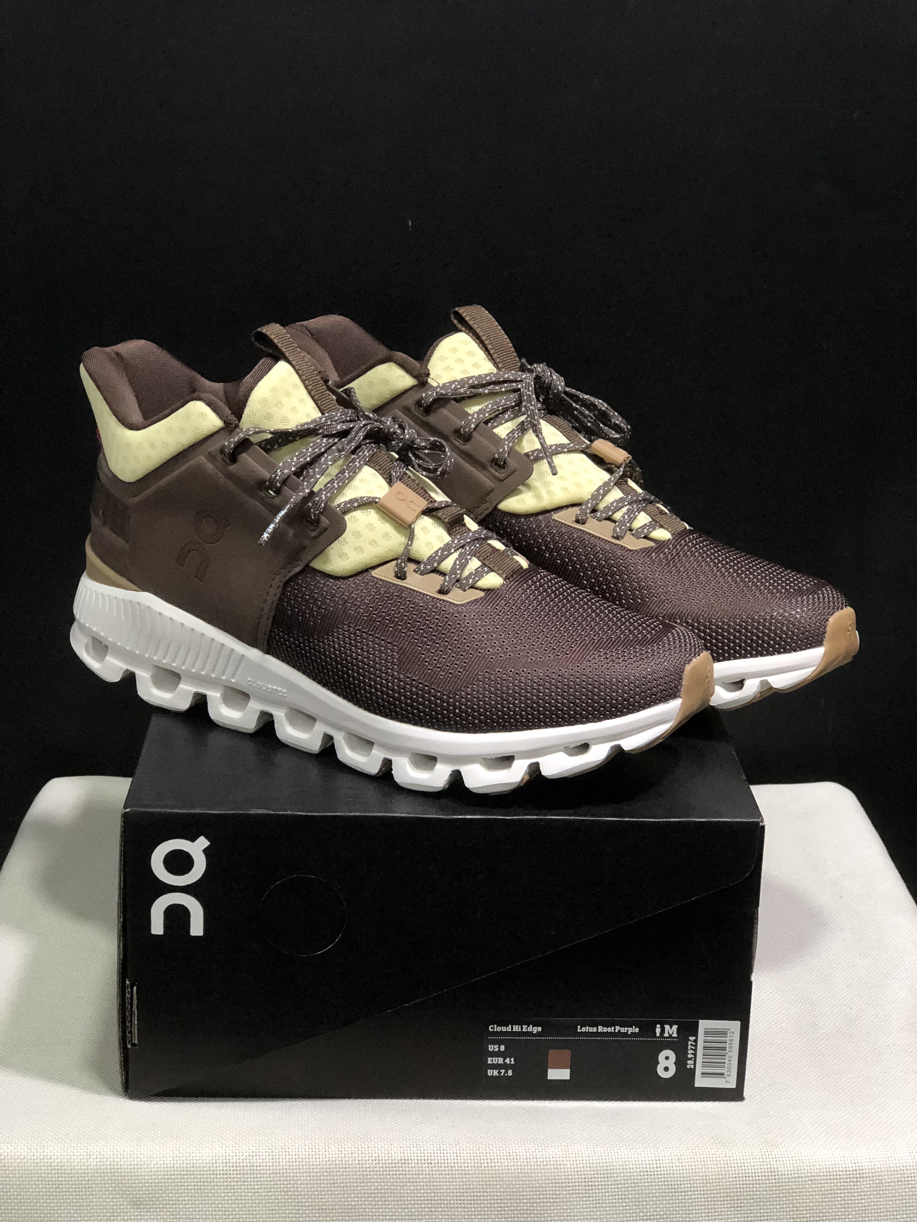 On Running Cloud Hi Edge Dark Brown Outdoor Training Running Shoes