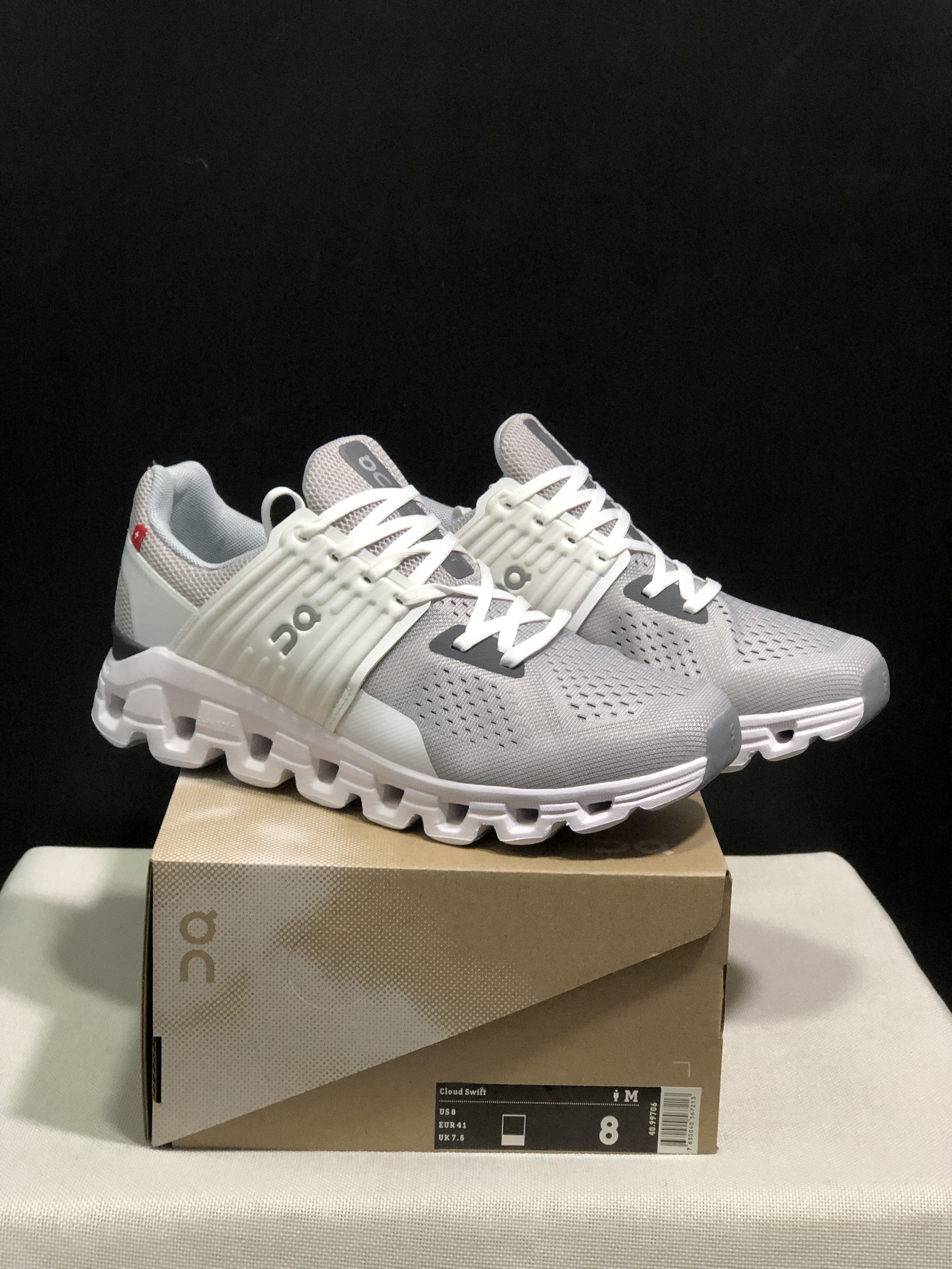 On Running Cloudswift Cushioning Running Shoes Light Grey/White