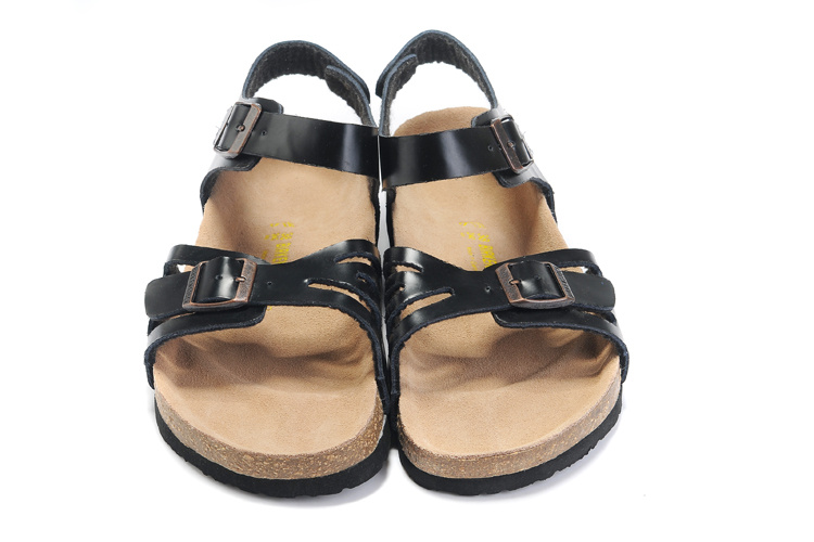 Birkenstock Single Button Black Butterfly Matte Leather Sandals