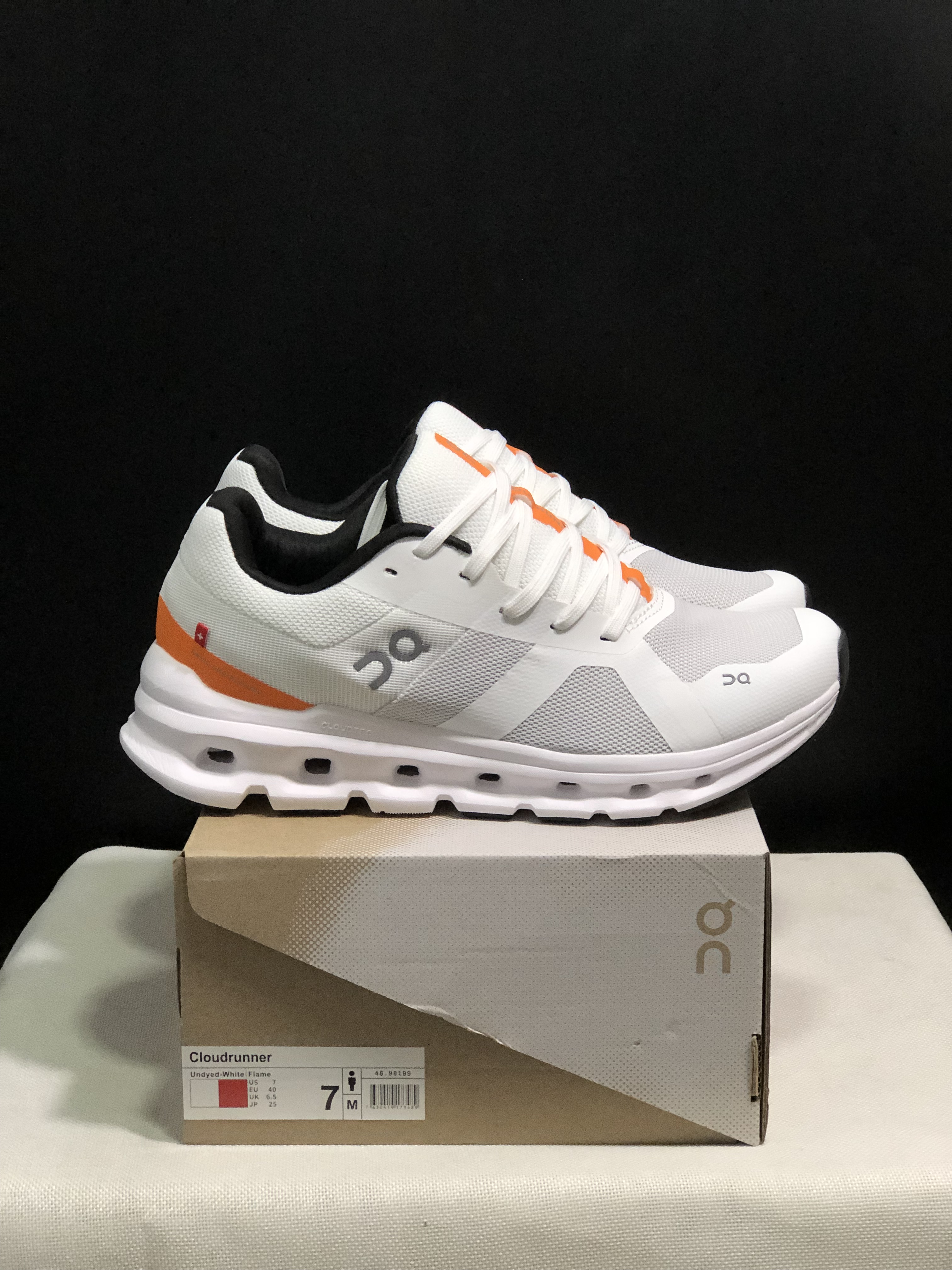 On Running Cloudrunner Anti-Slip Sports Running Shoes White/Orange