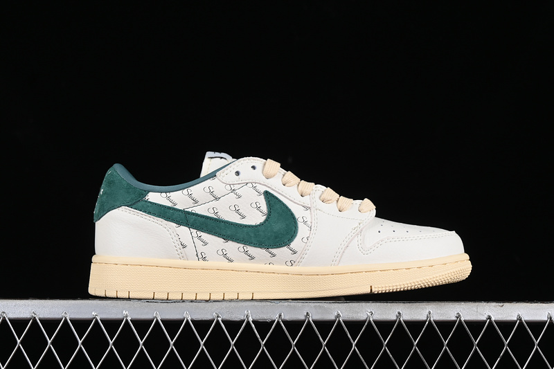 Nike Air Jordan 1 Low OG SP Travis Scott Fragment Design White Green Coconut Milk Sole Sneakers
