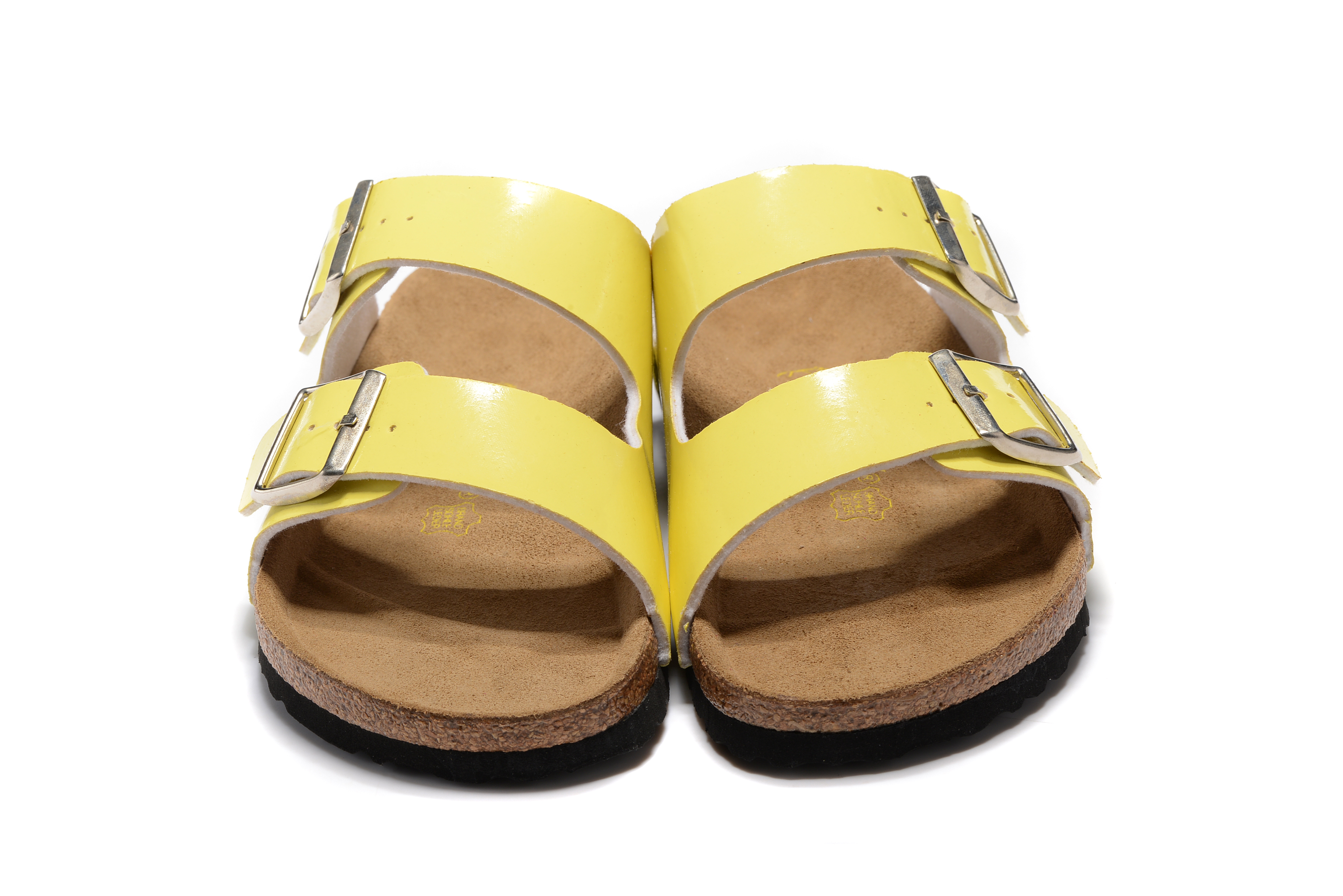 Birkenstock Arizona Yellow Two Buckle Bright Surface Leather Sandals