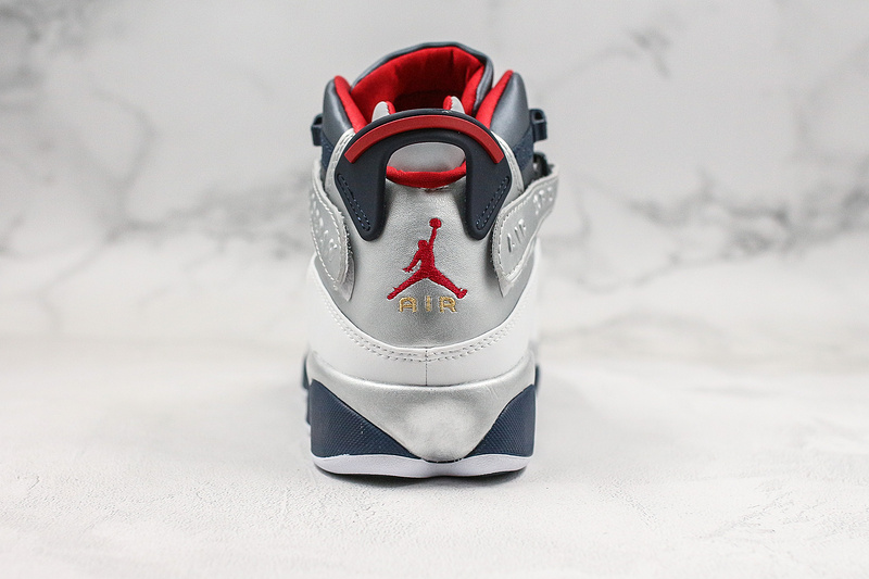 Nike Air Jordan 6 Retro Rings White Gray Navy Sneakers