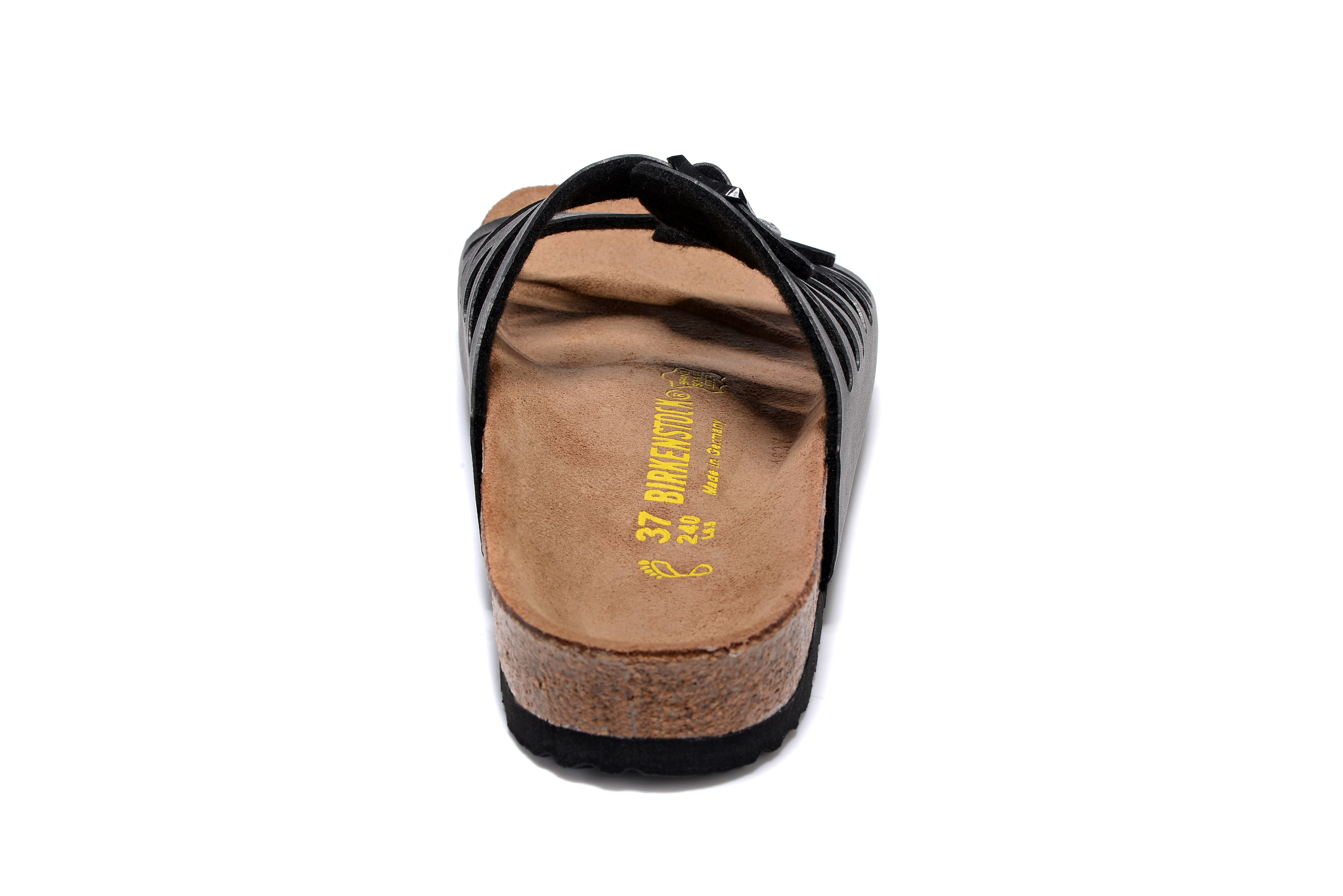 Birkenstock Granada Hollow Butterfly Pattern Black Matte Double Buckle Leather Sandal