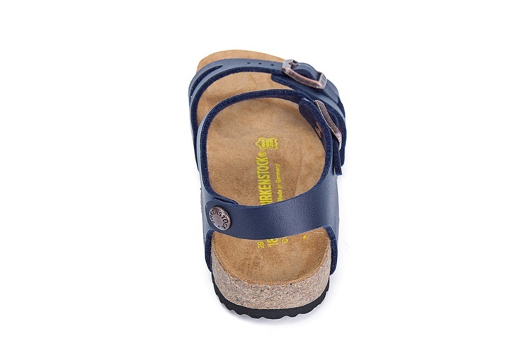 Birkenstock Single Button Navy Matte Leather Sandals