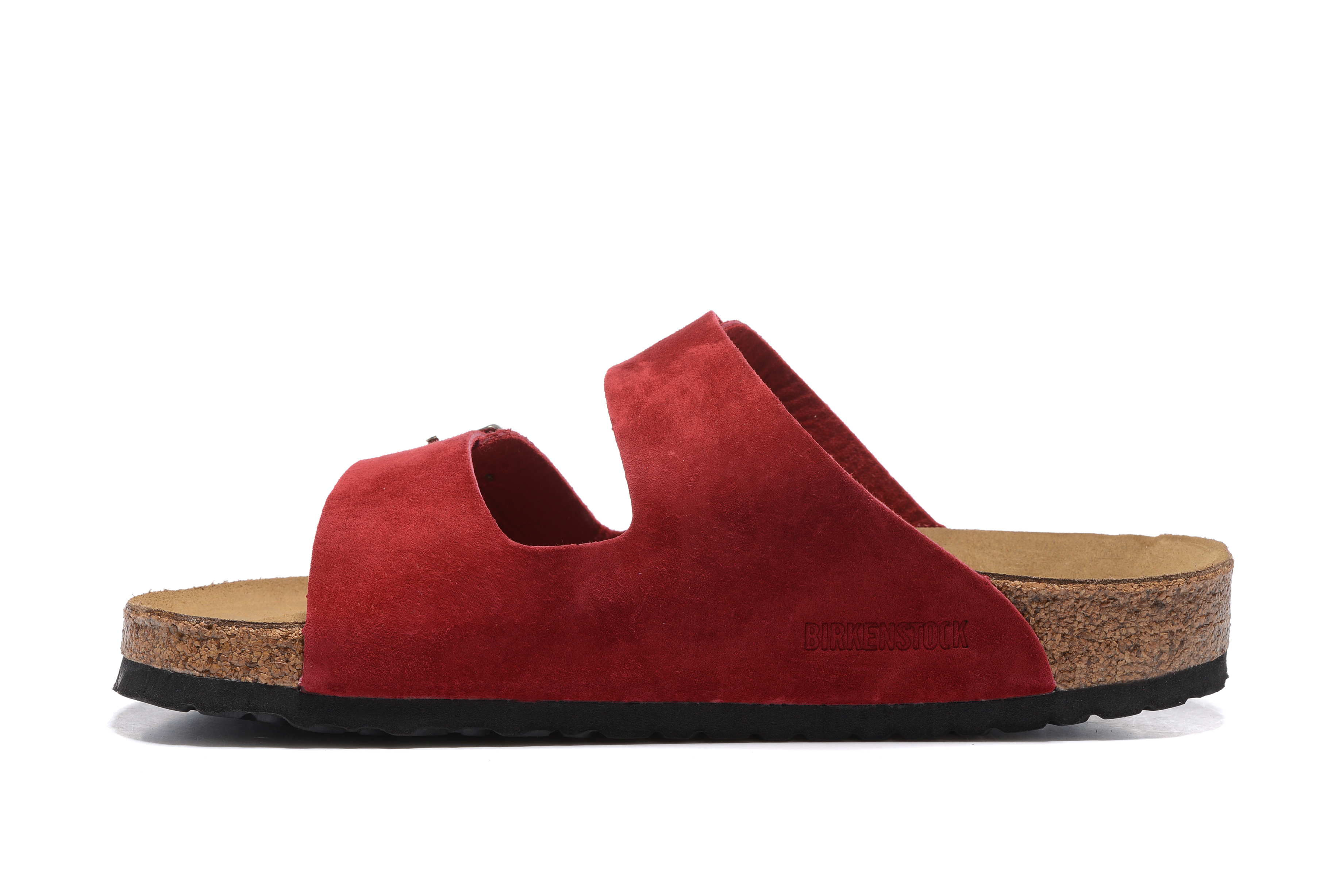 Birkenstock Arizona Red Two Buckle Suede Leather Sandal