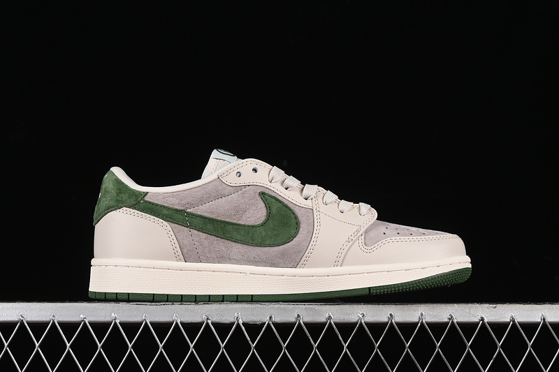 Nike Air Jordan 1 Low OG SP Off-White Travis Scott Fragment Design Green Grey Sneakers