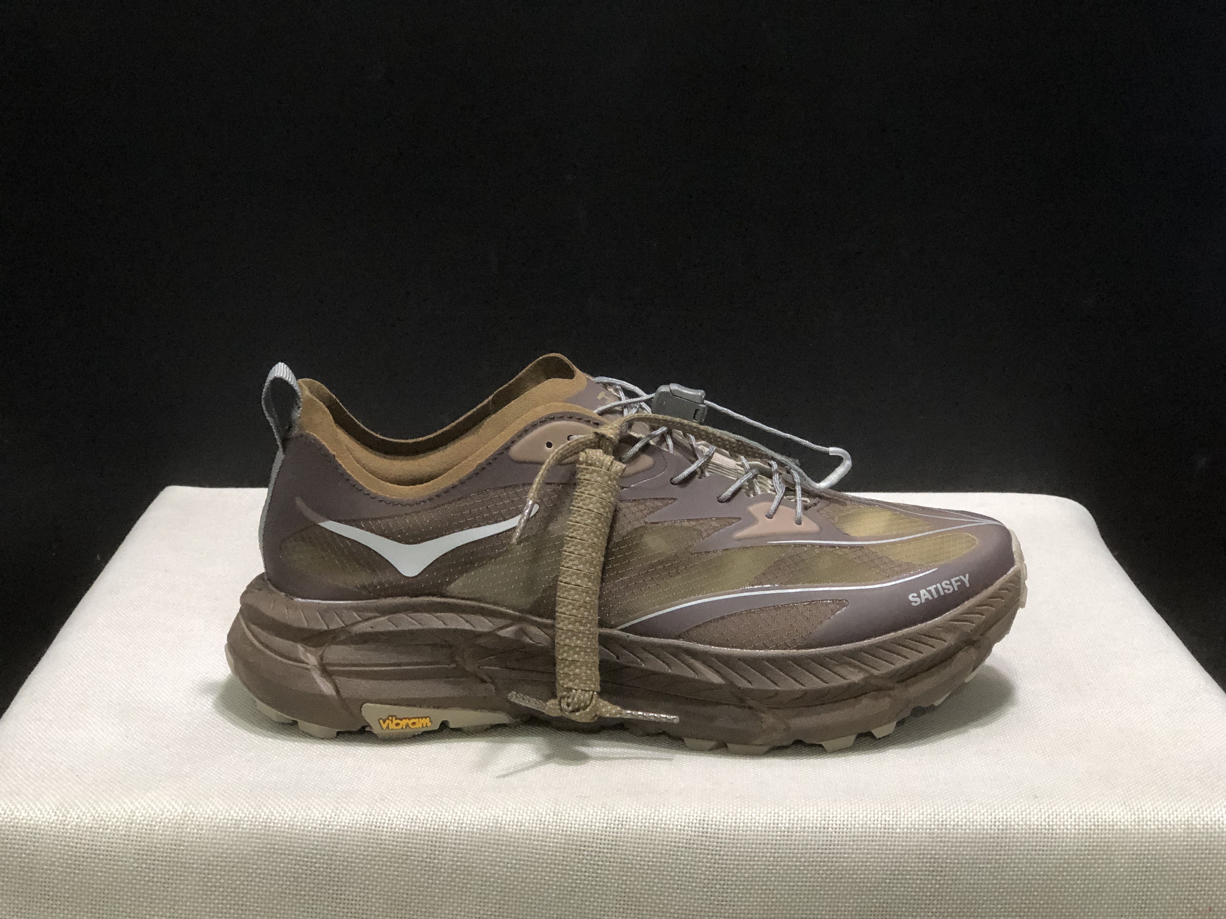 Hoka One One Satisfy x Mafate Speed 4 Breathable Fashion Running Shoes Sneakers Brown