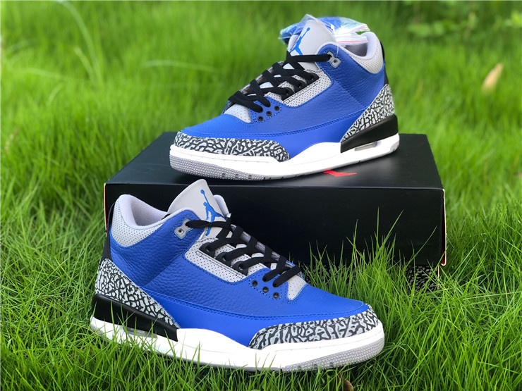 Nike Air Jordan 3 Retro Varsity Royal Cement Sneakers