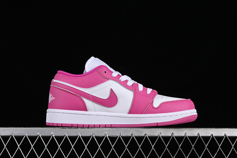 Nike Air Jordan 1 Low Fire Pink White Iris Whisper Sneakers