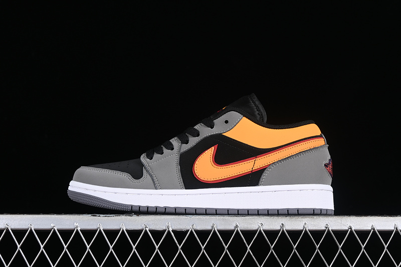 Nike Air Jordan 1 Low SE Light Graphite Black Vivid Orange Sneakers