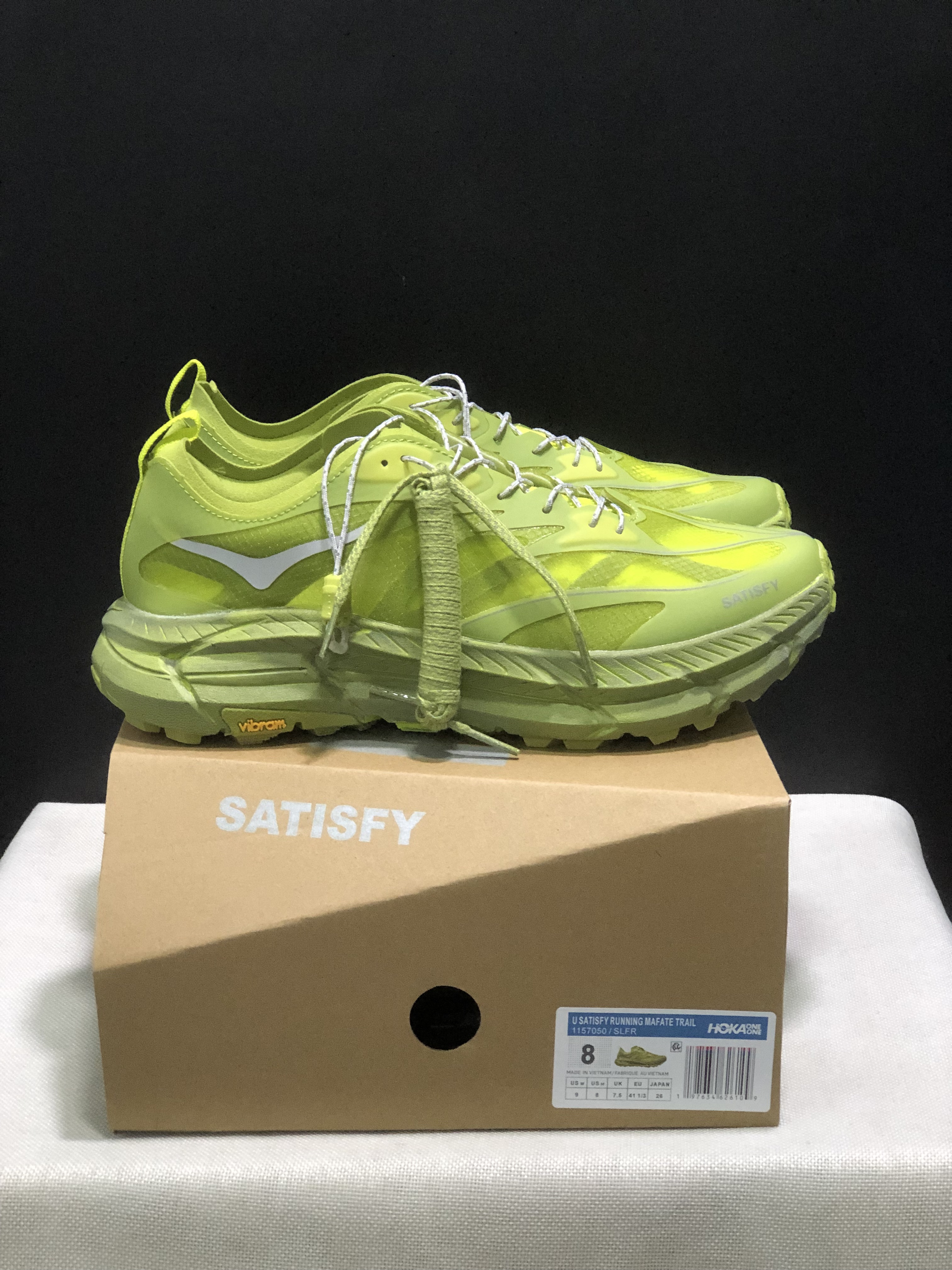 Hoka One One Satisfy x Mafate Speed 4 Breathable Fashion Running Shoes Sneakers Green