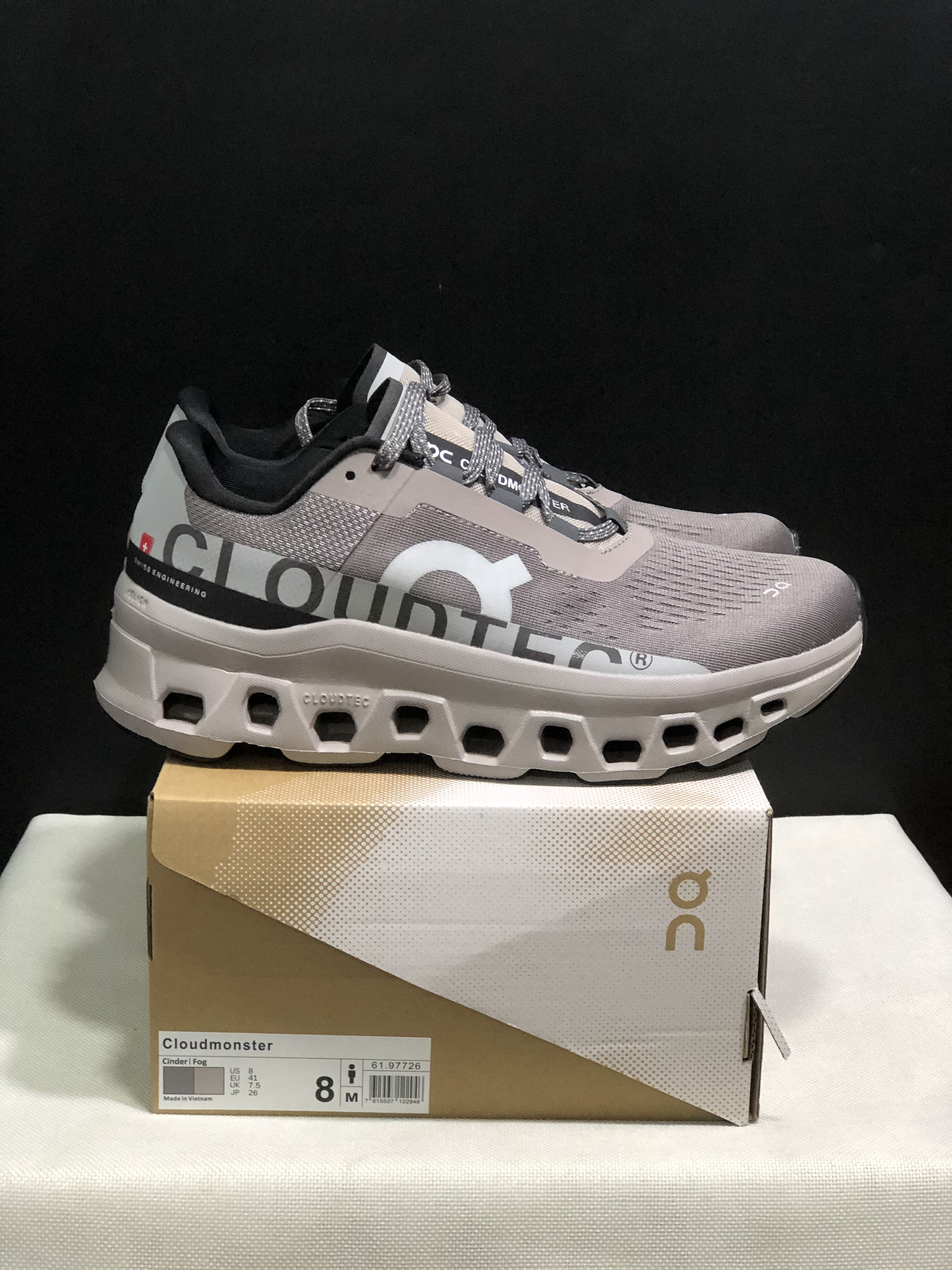 On Running Cloudmonster Anti-Slip Running Shoes Cinder/Fog