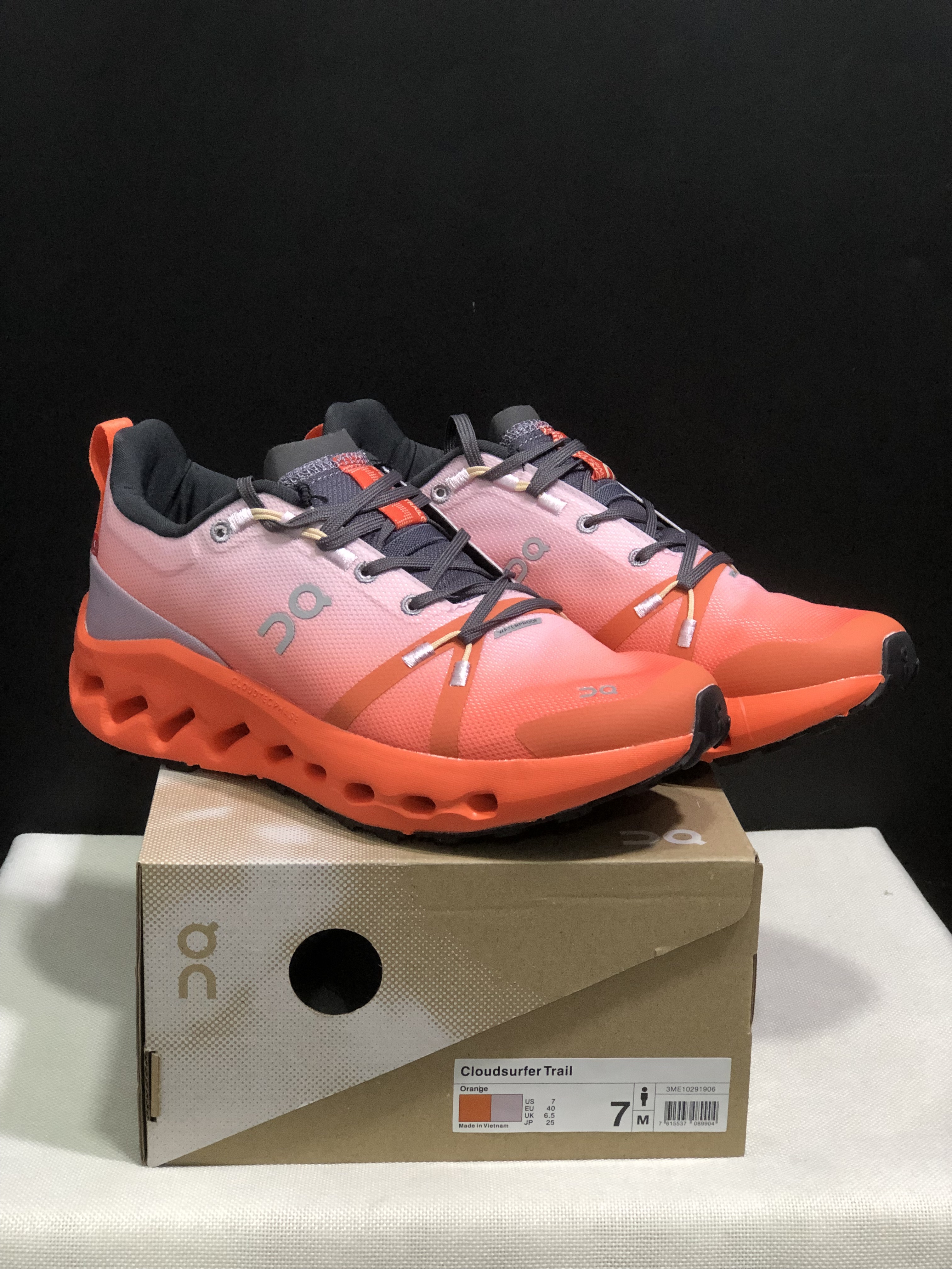 On Running Cloudsurfer Trail Waterproof Comfortable And Breathable Orange Running Shoes