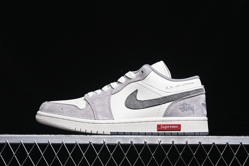 Nike Air Jordan 1 Low Grey White Casual Sneakers