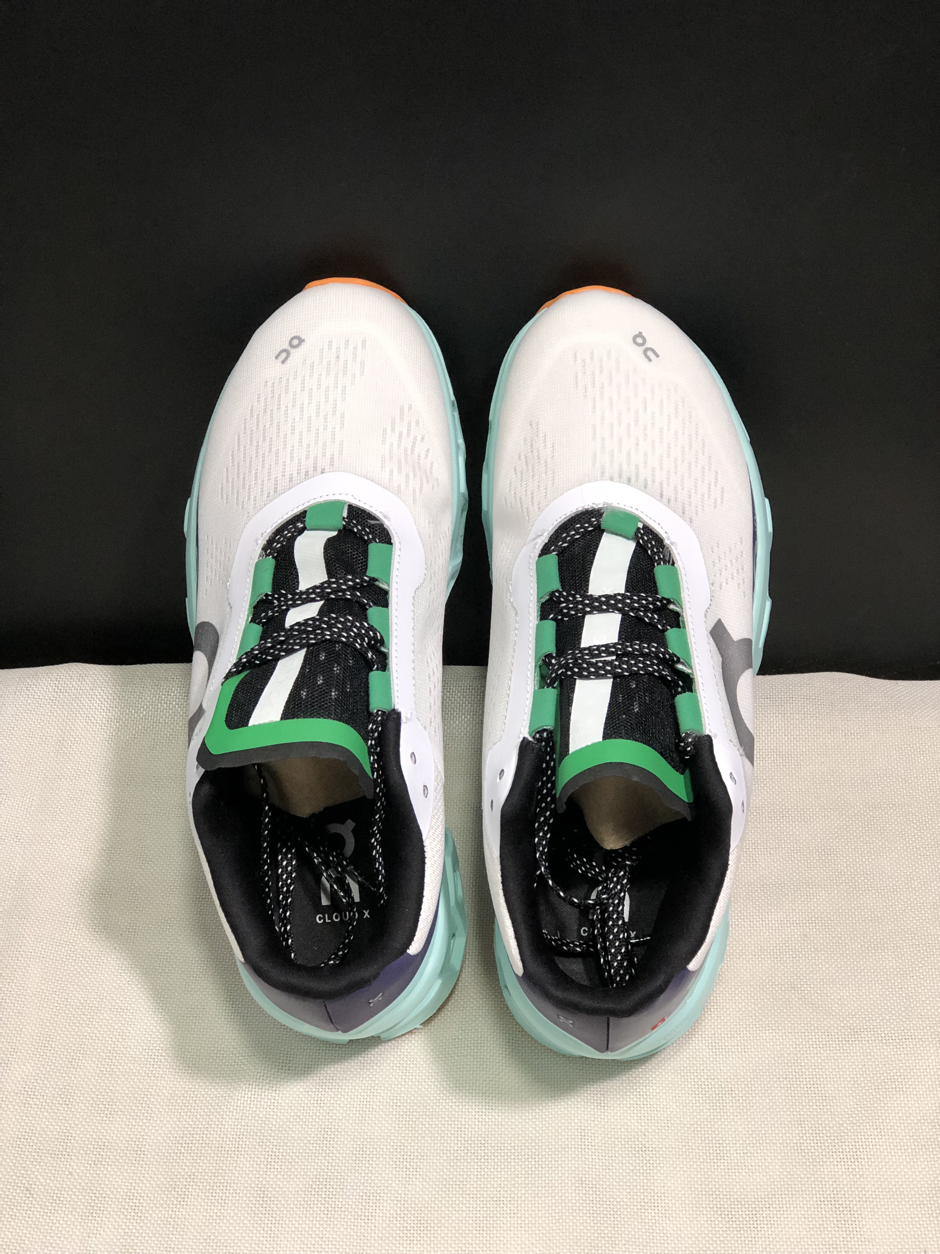 On Running Cloudmonster Anti-Slip Running Shoes White/Tiffany Blue