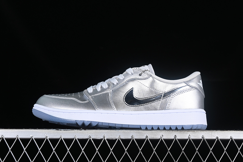Nike Air Jordan 1 Low Golf Metallic Silver Photon Dust White Sneakers