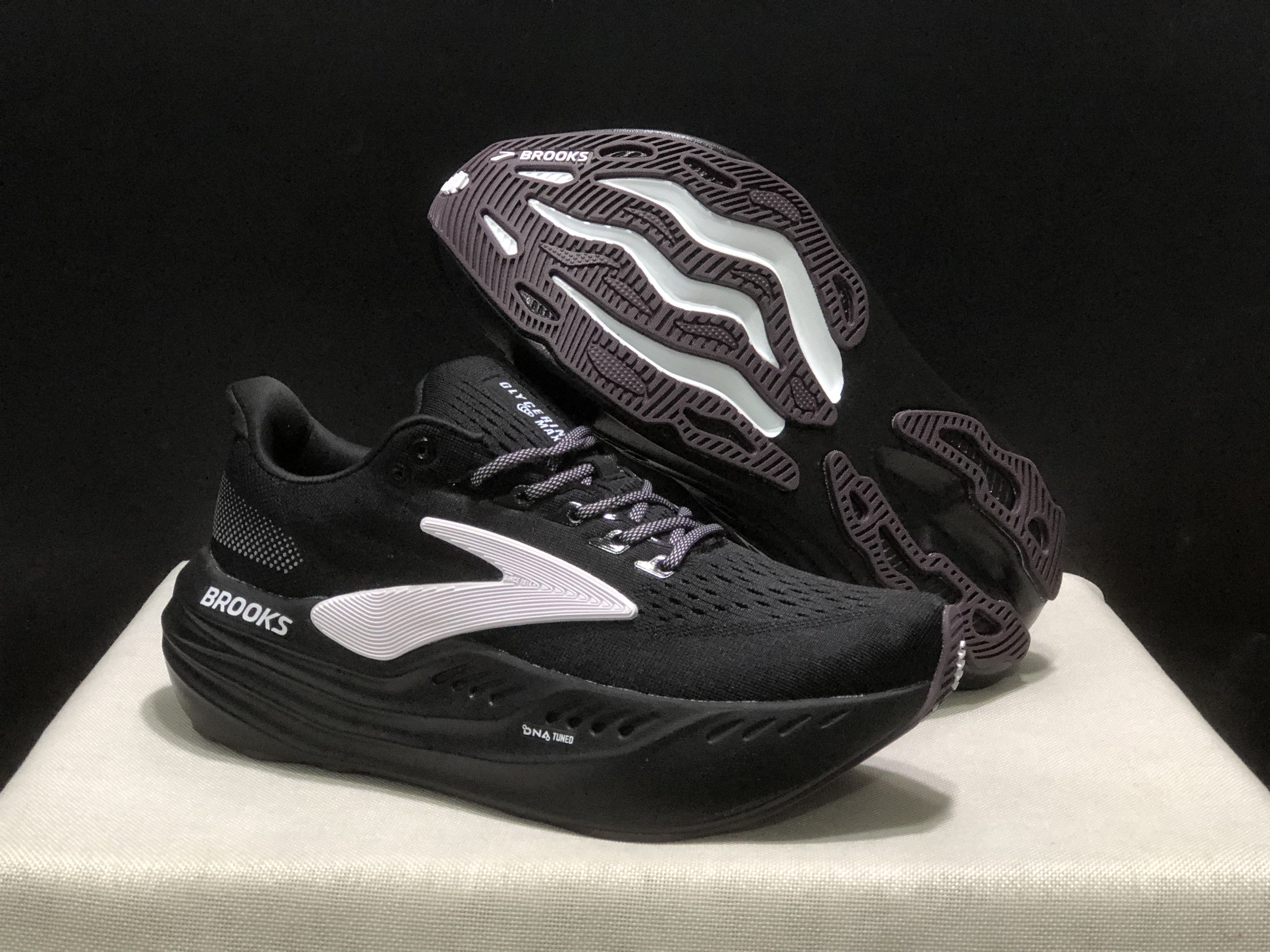 Brooks Glycerin Max Comfortable Low-top Running Shoes Black/Purple