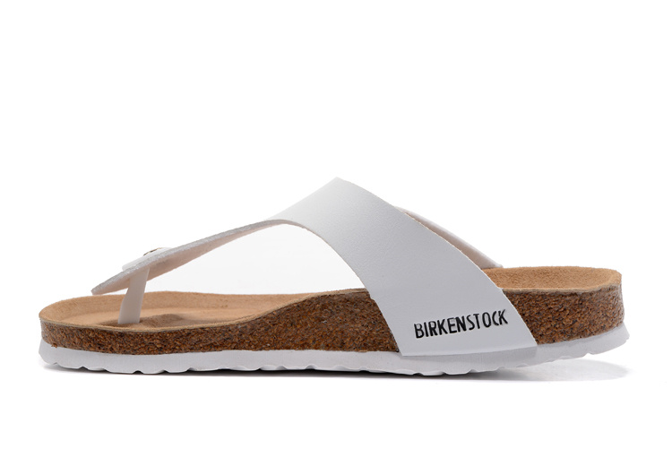 Birkenstock White Matte Leather Casual Flip Flops