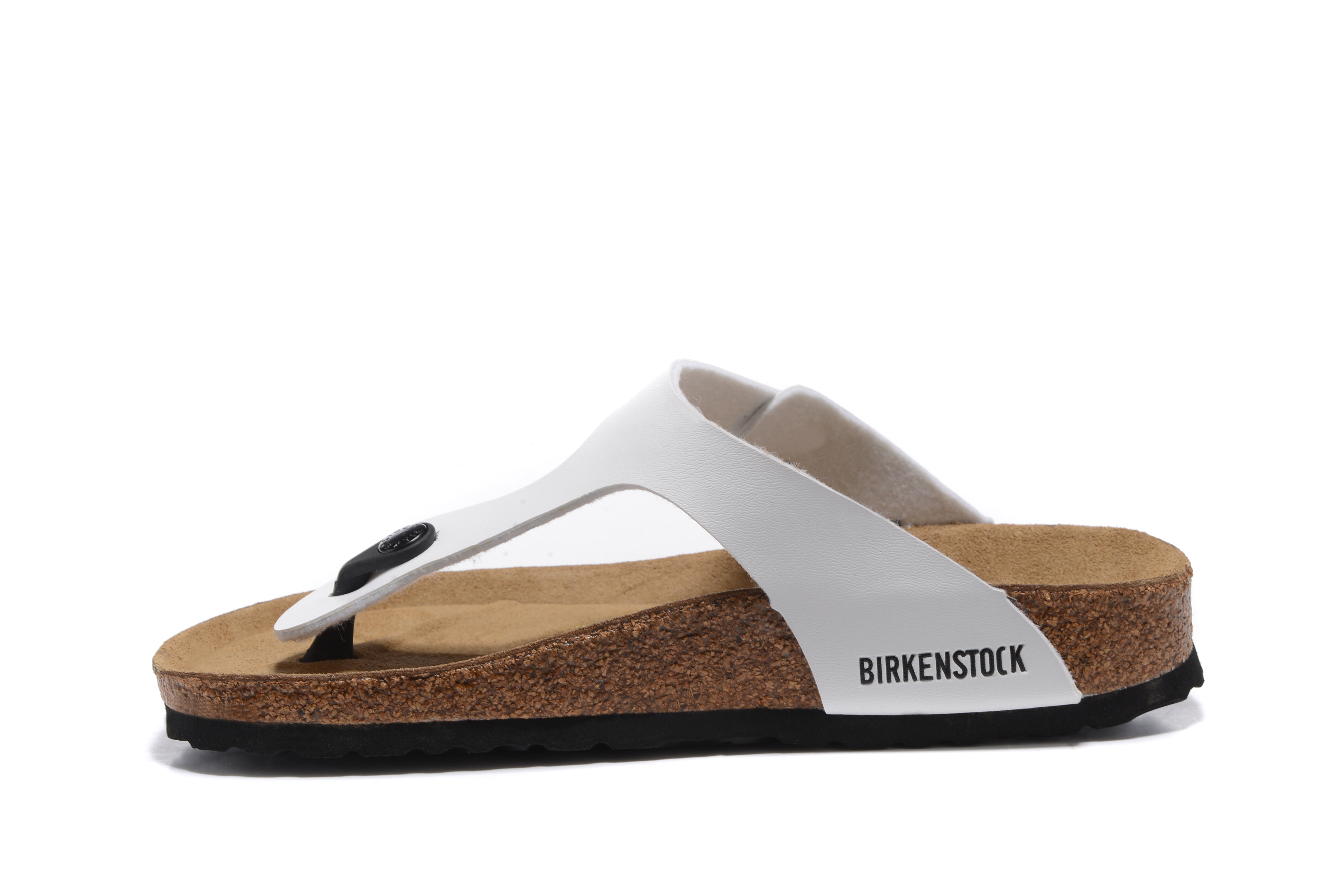 Birkenstock Gizeh White Flip Flops Matte Leather Sandals
