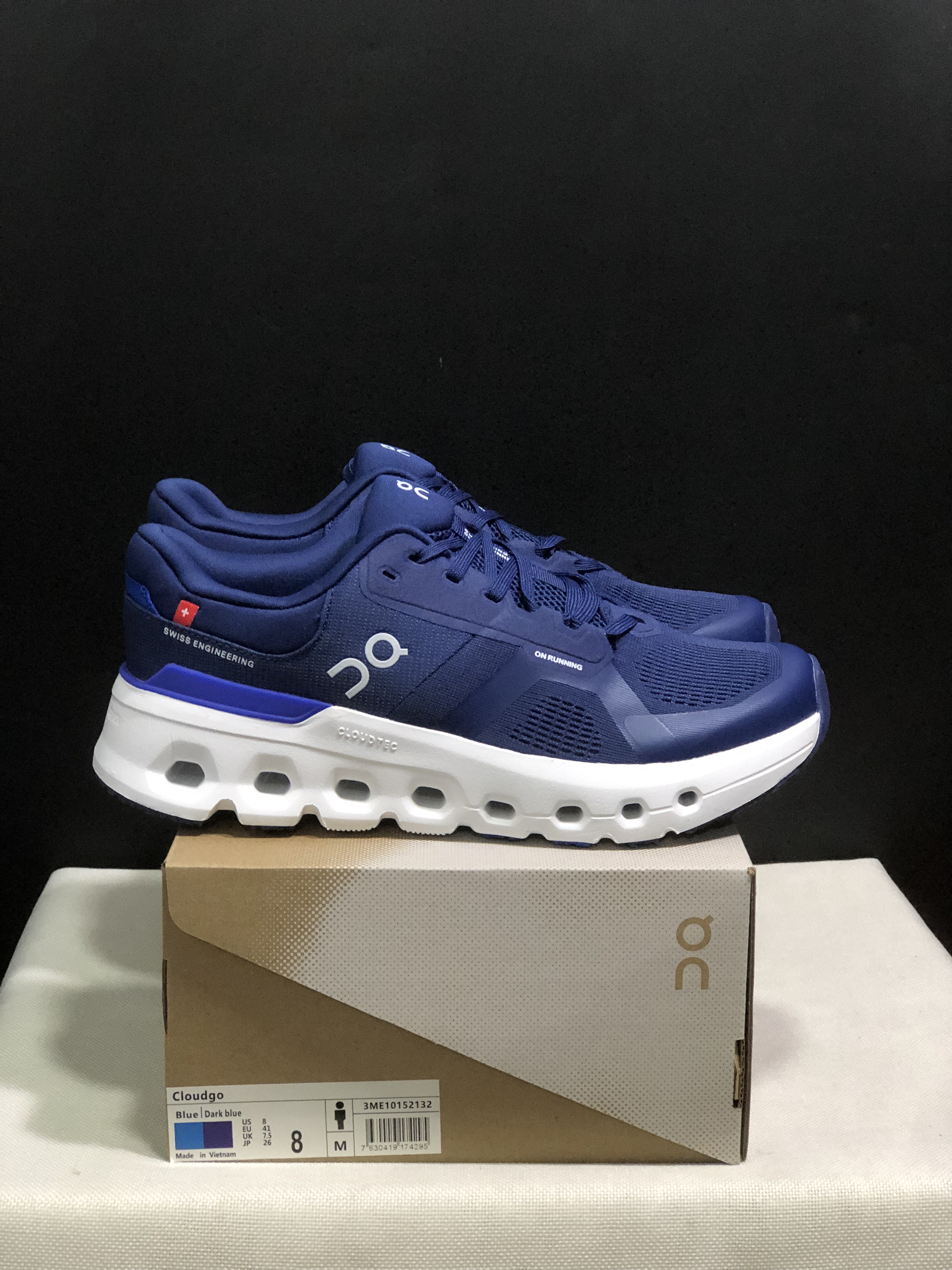 On Running Cloudrunner 2 Mesh Breathable Running Shoes Dark Blue/White