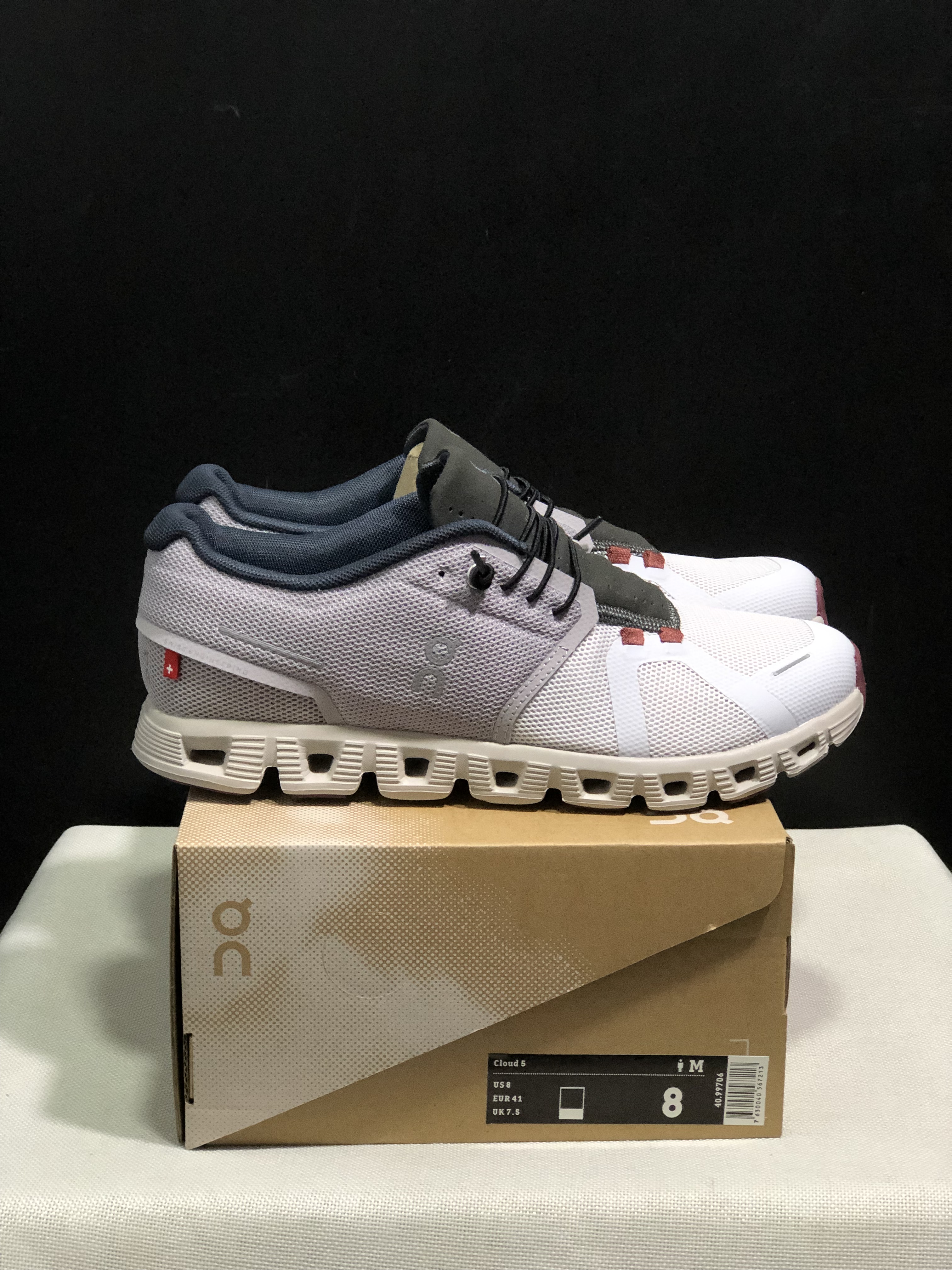 On Running Cloud 5 Lightweight Running Shoes Pearl Frost/Light Grey