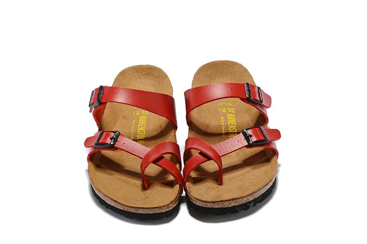 Birkenstock Mayari Red Toe Loop Leather Sandals
