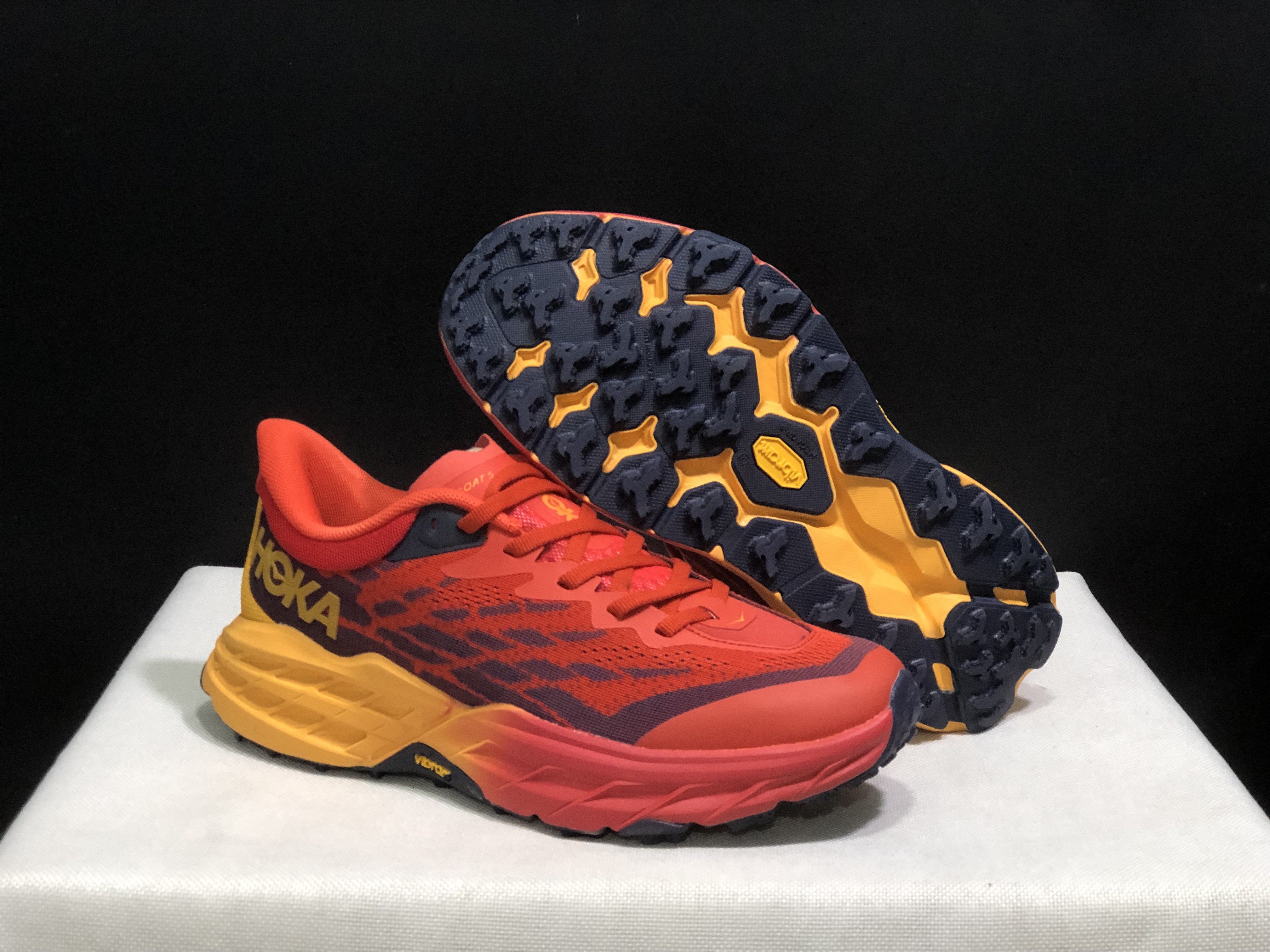 Hoka One One Speedgoat 5 Trail Running Shoes Sneakers Red