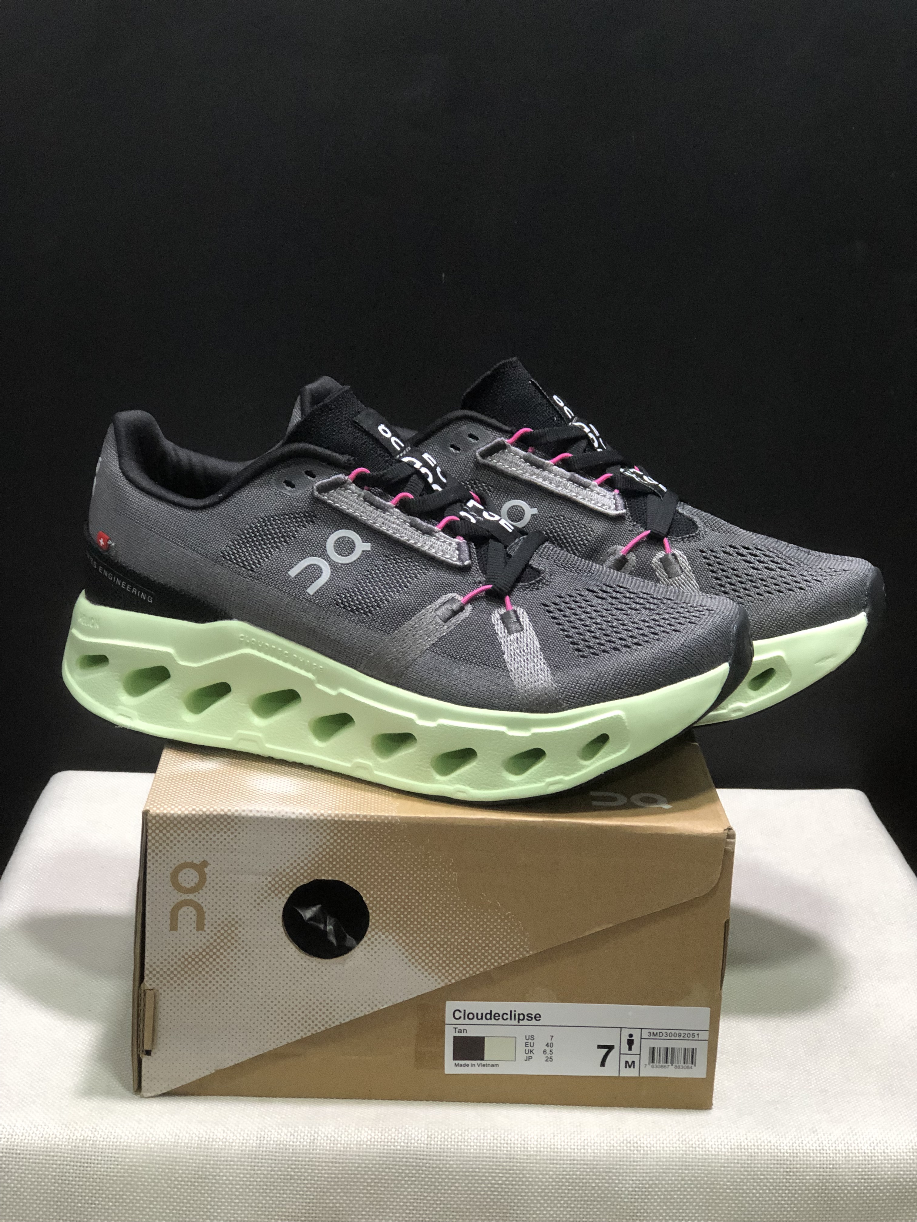On Running Cloudeclipse Soft And Comfortable Running Shoes Grey/Light Green