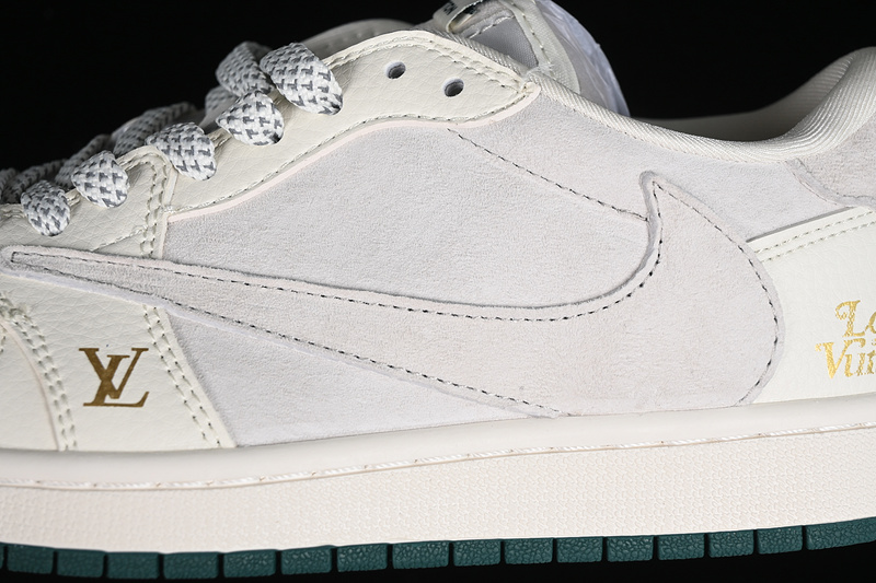 Nike Air Jordan 1 Low OG SP Travis Scott Fragment Design LV Grey White Sneakers