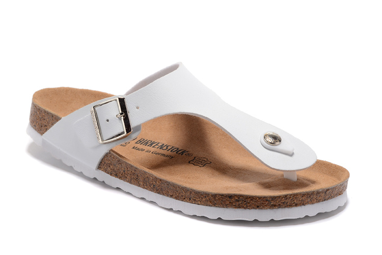 Birkenstock White Matte Leather Casual Flip Flops