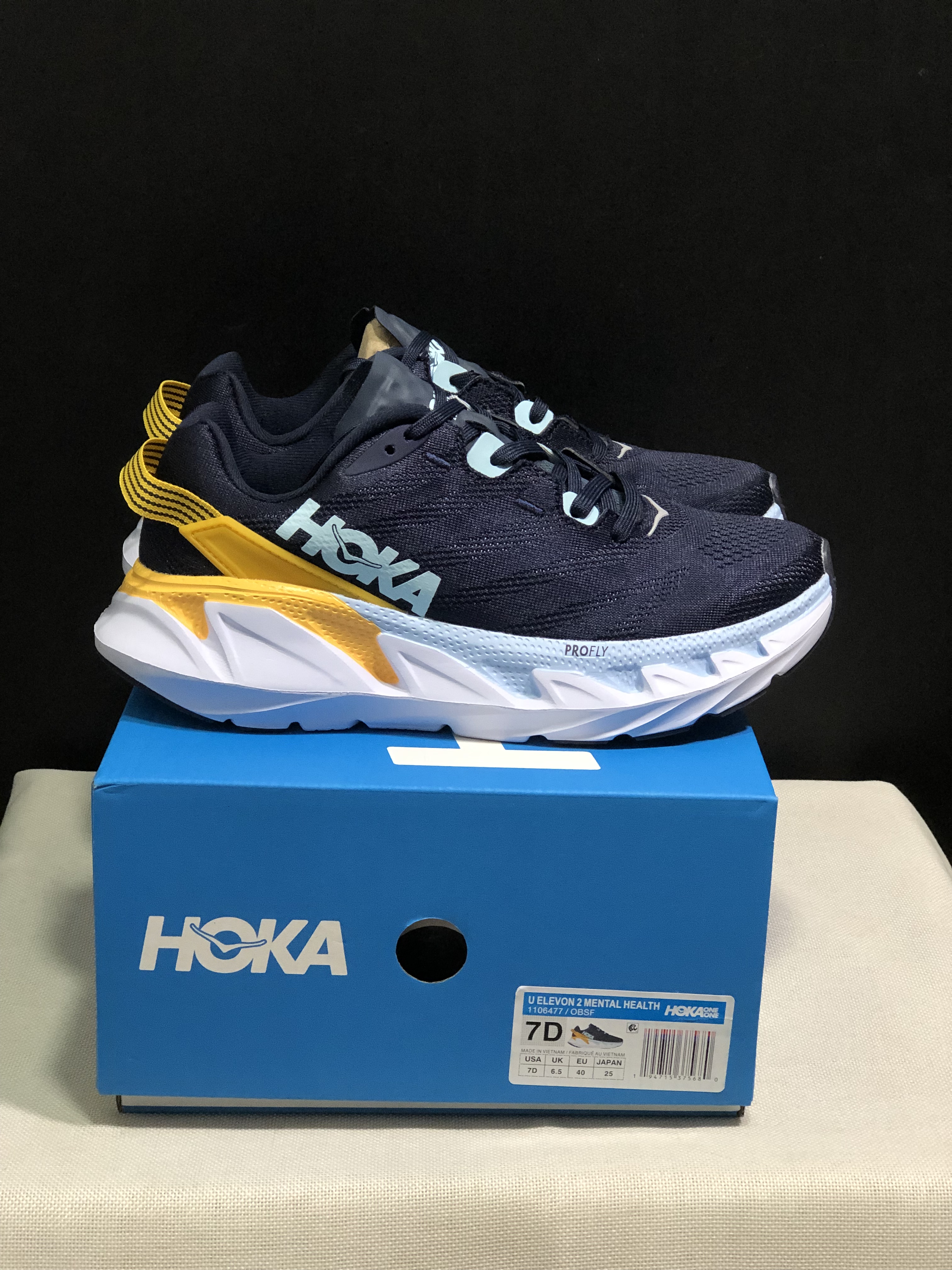 Hoka One One Elevon 2 Anti-slip Wear-resistant Running Shoes Sneakers Navy