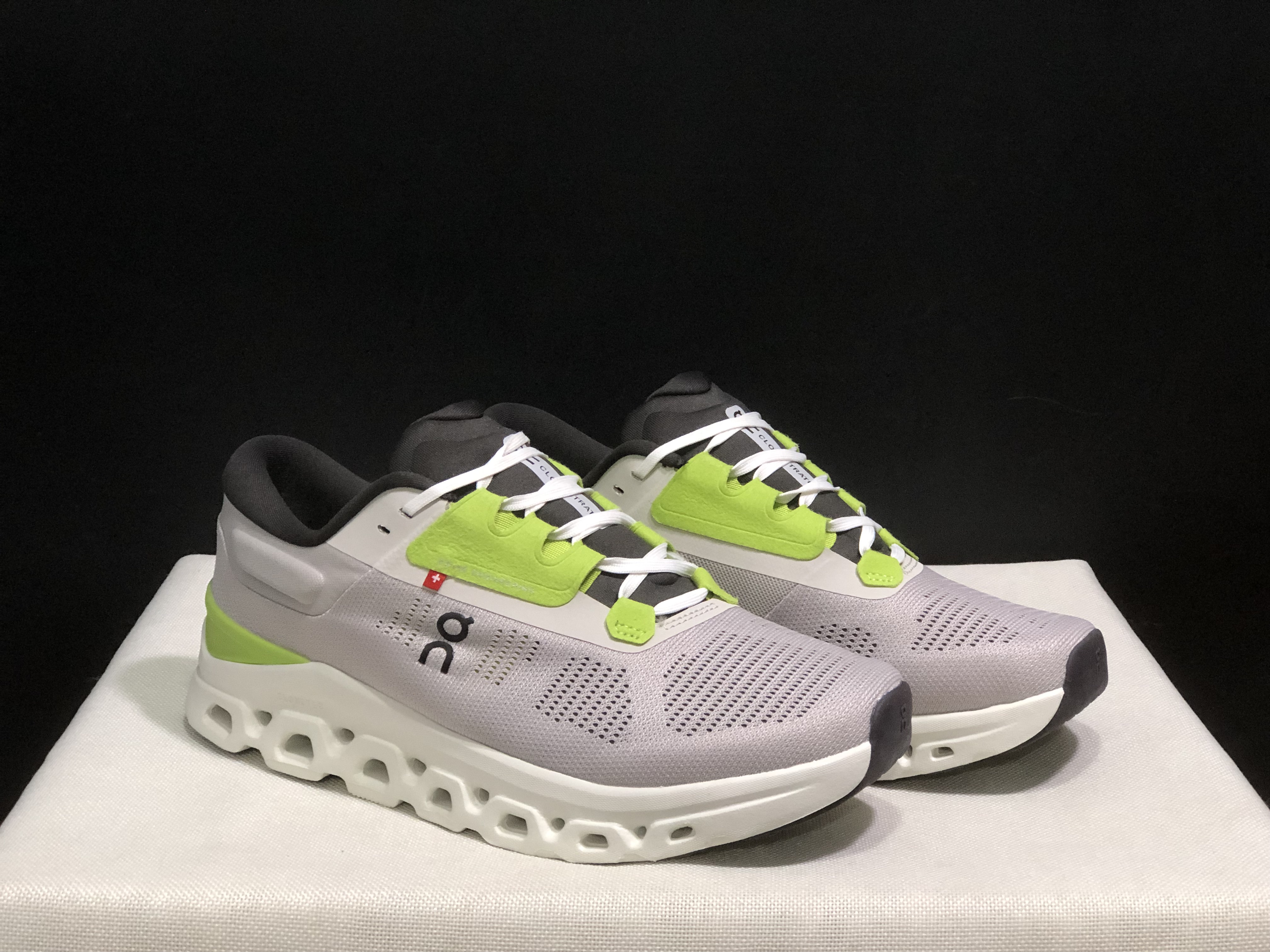 On Running Cloudstratus 3 Anti-Slip Running Shoes Light Grey/Green/White