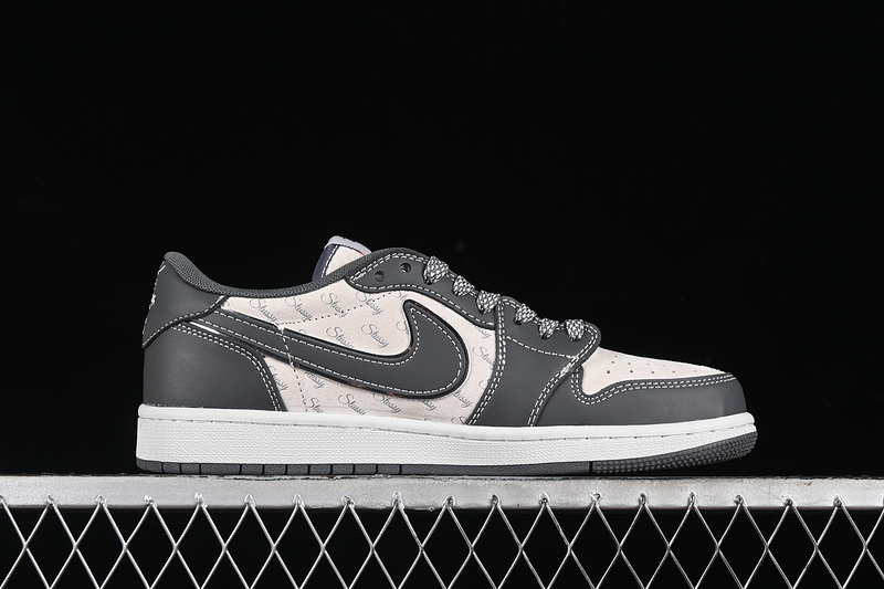 Travis Scott Fragment Design Nike Air Jordan 1 Low OG SP Dark Grey White Sneakers